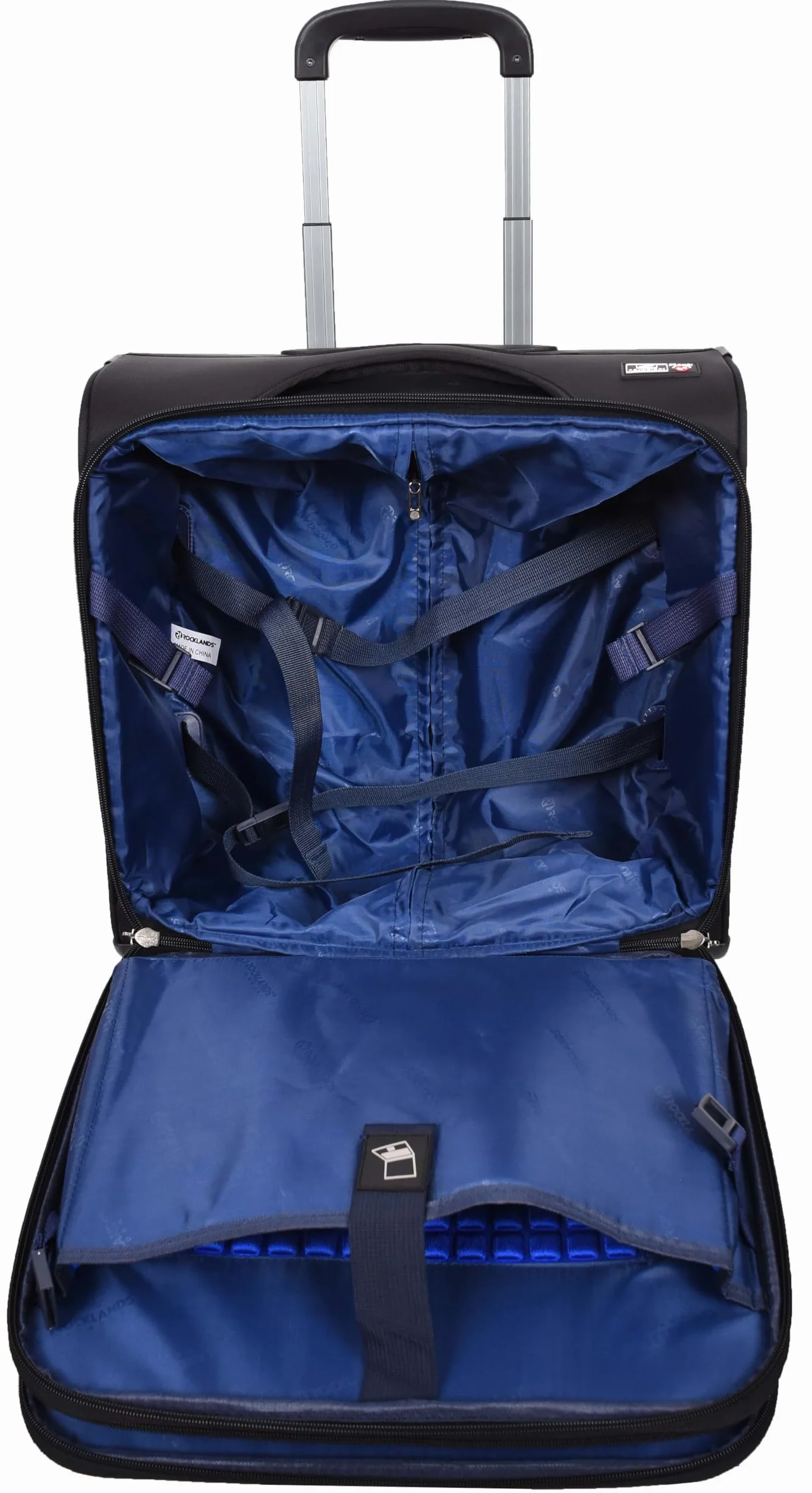 House Of Leather - Maletín de viaje para piloto, organizador de negocios, trolley de oficina, bolsa de cabina, 4 ruedas, Black, Cabin