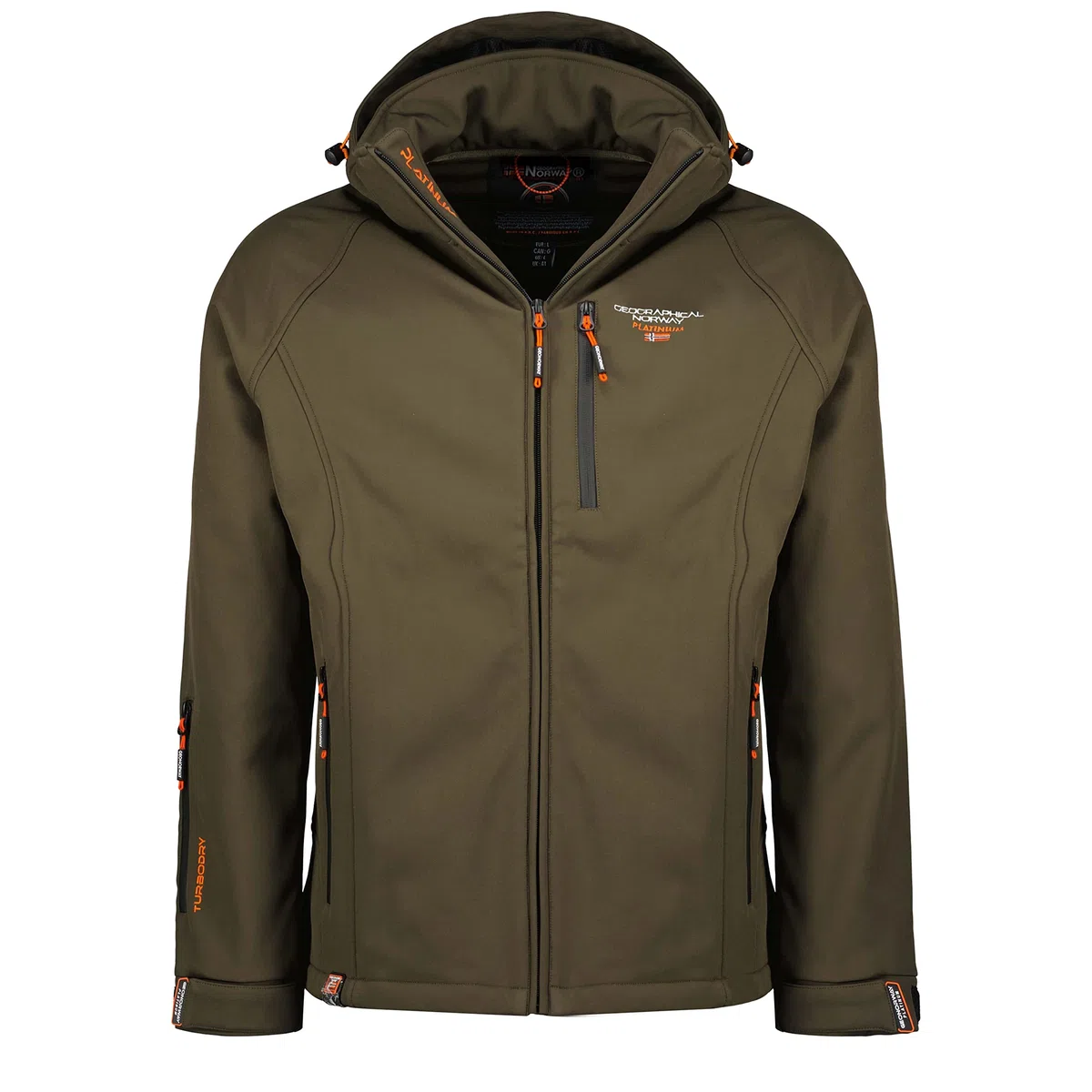 Geographical Norway Taboo Men - Chaqueta Softshell Hombres Impermeable Con Capucha - Chaqueta Outdoor Cortavientos Resistente - Senderismo Esquí Otoño Invierno Primavera (Caqui