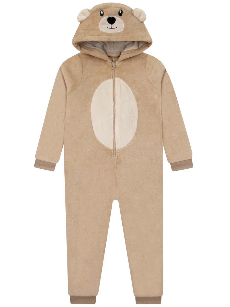 Harry Bear Pijama Enterizo Infantil con Capucha Oso Conejo, Dinosaurio En Forro Polar Suave con Cremallera Pijama Todo En Uno