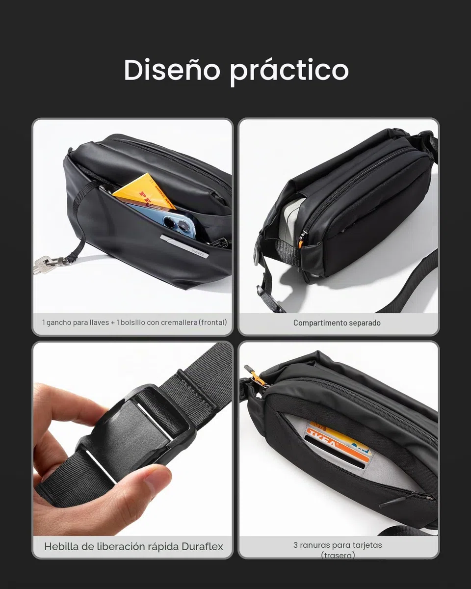Inateck Bolsa Bandolera Cruzada Resistente a Salpicaduras para Hombres Mujeres Viajes Ciclismo Trabajo