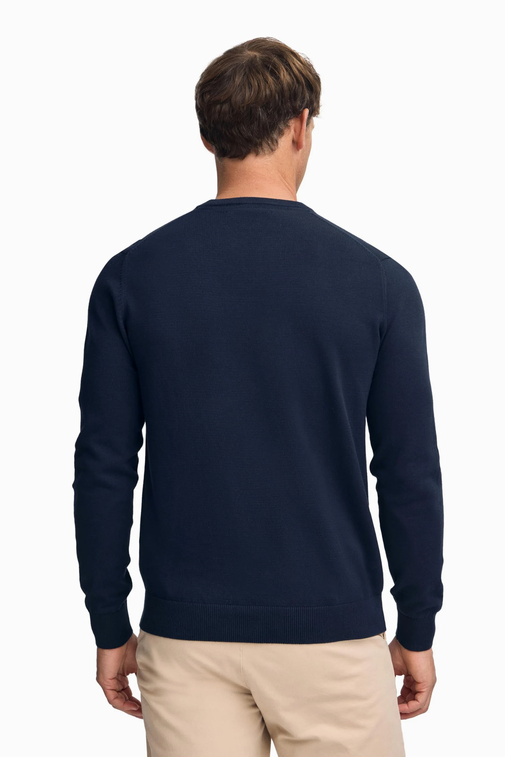 Polo Club Jersey Básico de Punto con Cuello Redondo Hombre - Suéter 100% Algodón con Logo Bordado
