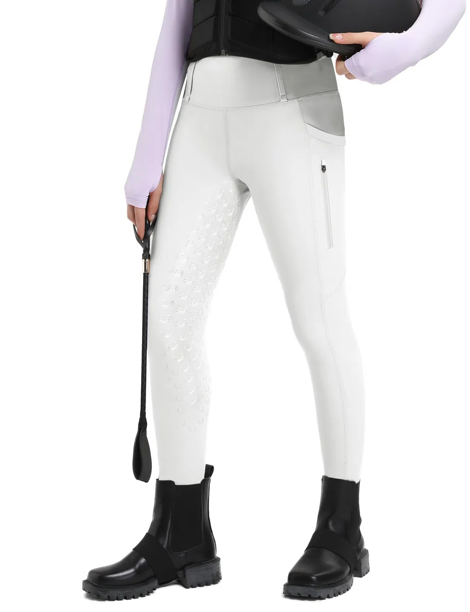 FitsT4 Sports Pantalones de equitación para niñas Leggings de equitación Revestimiento Completo de Silicona Pantalones de equitación de Cintura Alta