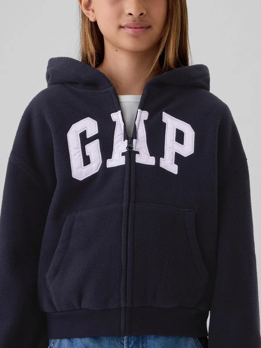 GAP Camiseta de forro polar con cremallera completa para niña