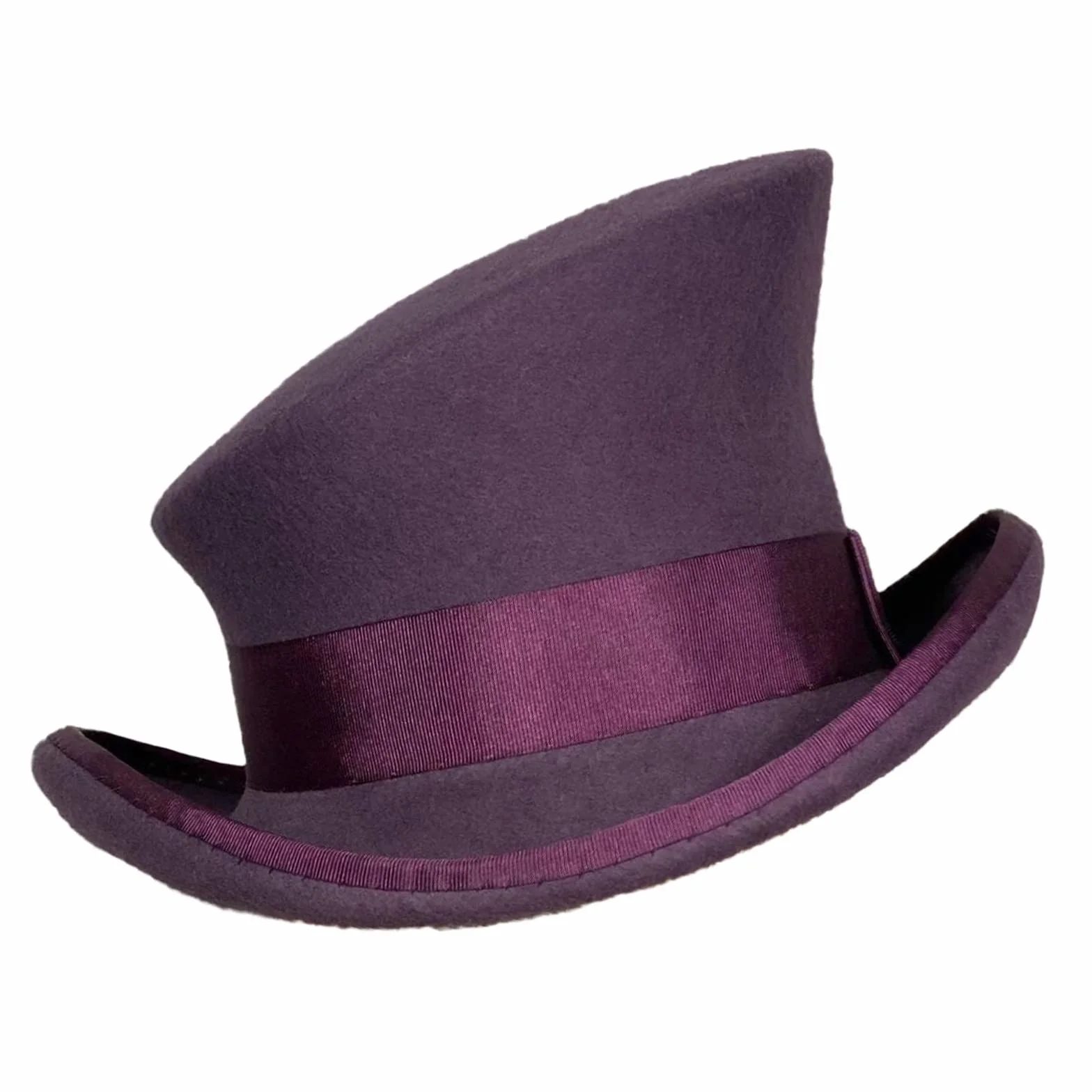 Gorro masculino capucha cilindro asimétrico sombrero de lana damas caballeros unisex sombrero steam punk cilindro moda sombrero decorativo gorro de invierno hombres, morado, Talla única