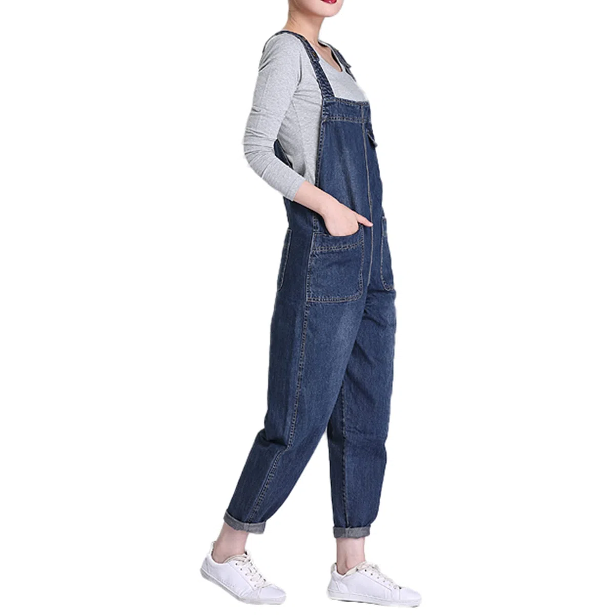 Peto Vaquero Largo para Mujer Tallas Grandes sin Mangas Jumpsuit Casual Stretch (XS-5XL)