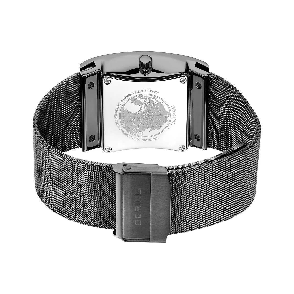Bering 16433 Reloj Solar para Hombre con Caja de Acero Inoxidable de 33 mm y Esfera, Correa milanesa, Cristal de Zafiro y Resistencia al Agua de 3 ATM