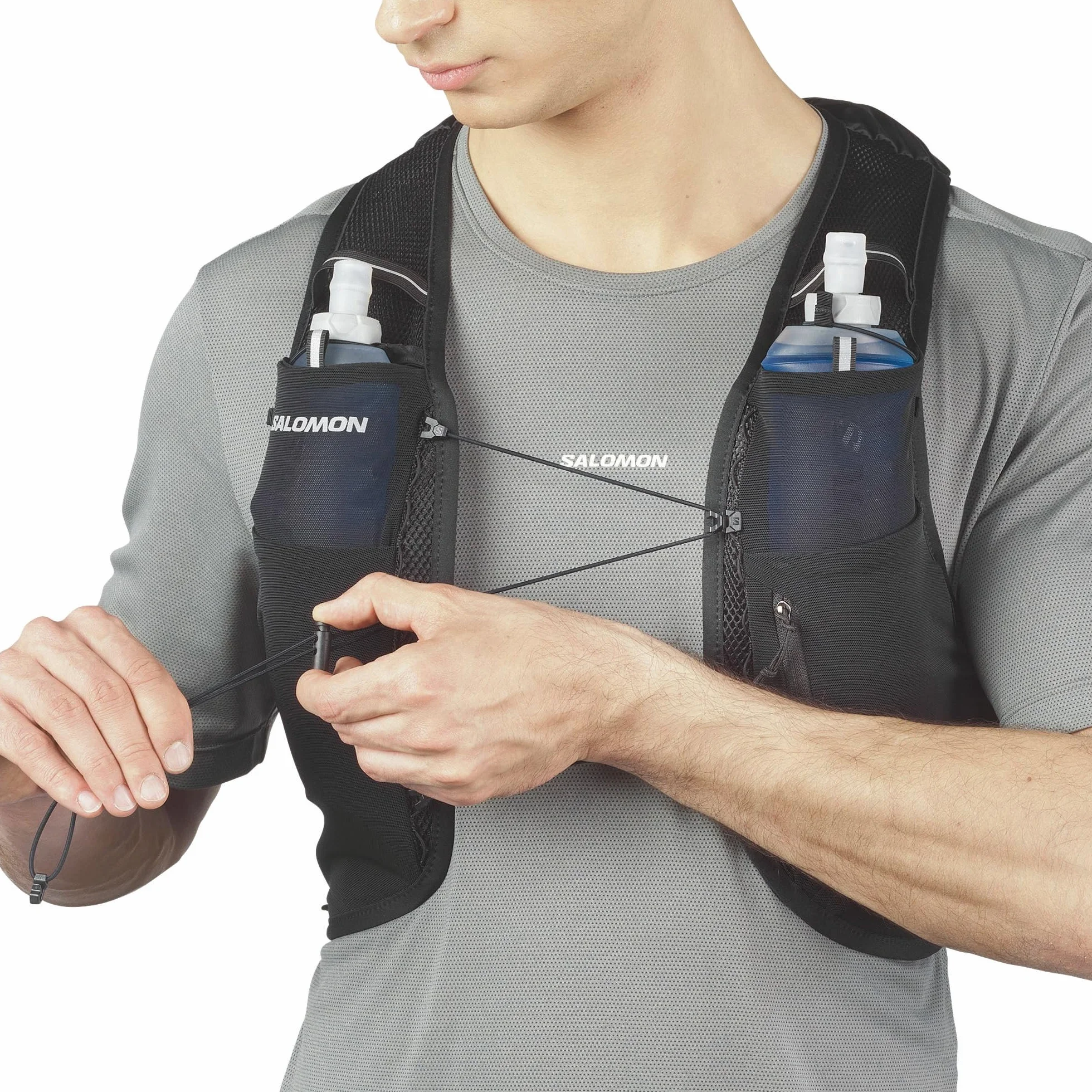 Salomon ADV Hydra Vest 8, Chaleco hidratación Estable, frascos Acceso rápido, Bolsillo Grande para geles, Almacenamiento Simple para Entrenamiento y Carreras