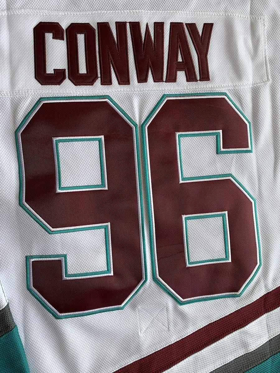 Hombres Mighty Ducks 33 Greg Goldberg 96 Charlie Conway 99 Adam Banks - Camisetas de hockey sobre hielo