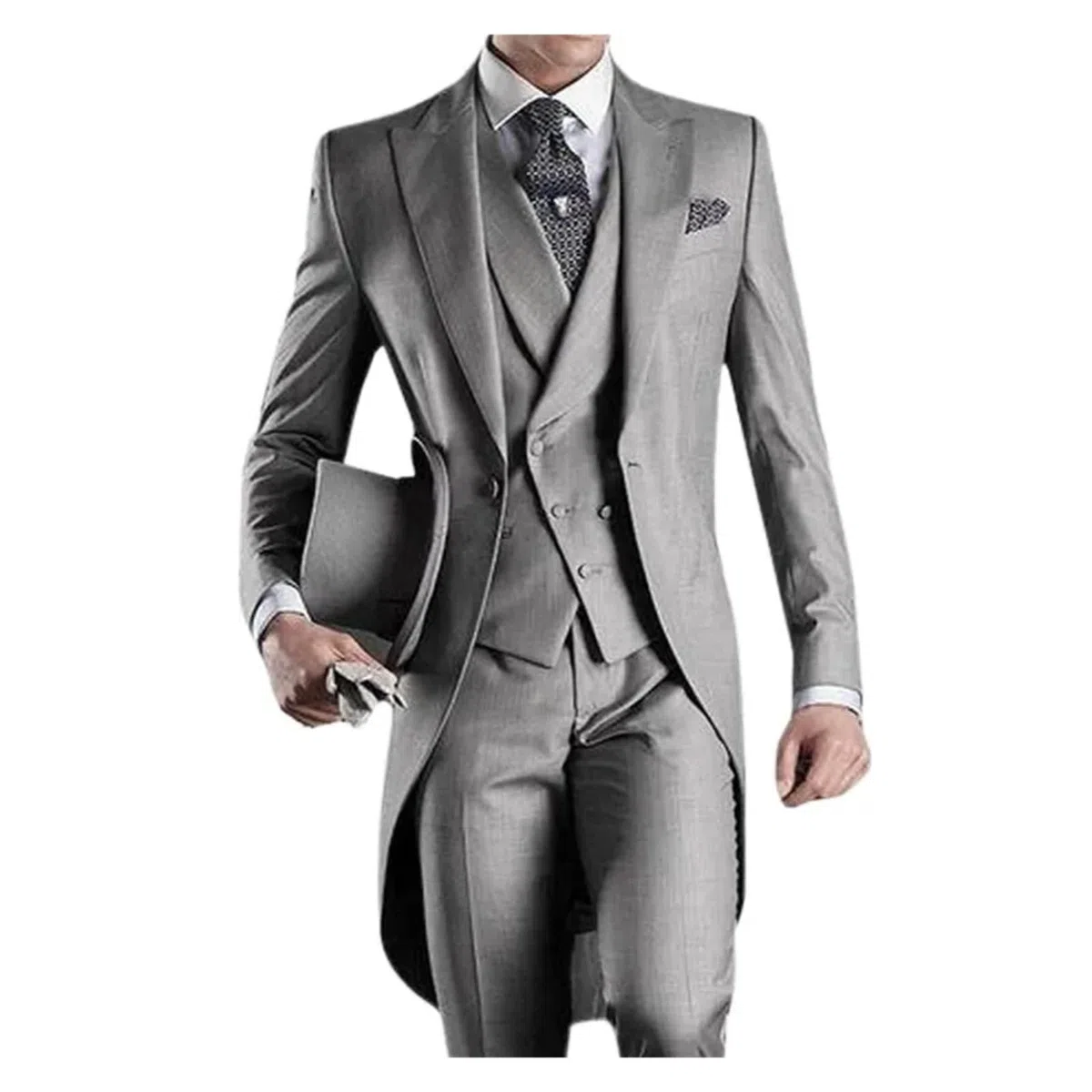 Hombre De Ajustado Groomsmen Smoking Traje de FRAC for Hombre, 3 Piezas, for Boda, Novio, Esmoquin, Formal, for graduación, Conjunto de Moda