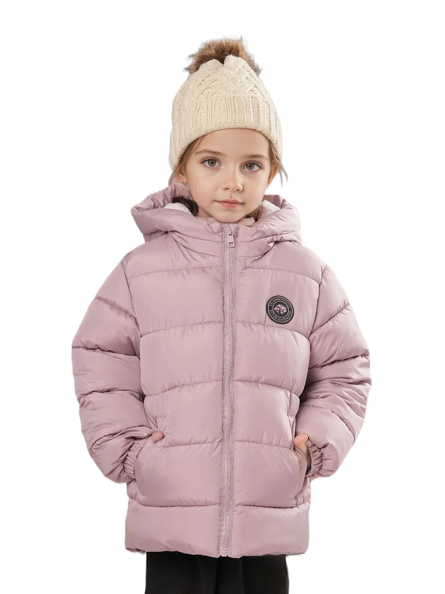 Sunny Sprout Abrigo de invierno con capucha para niñas - Chaqueta acolchada gruesa con forro polar y mangas antiviento