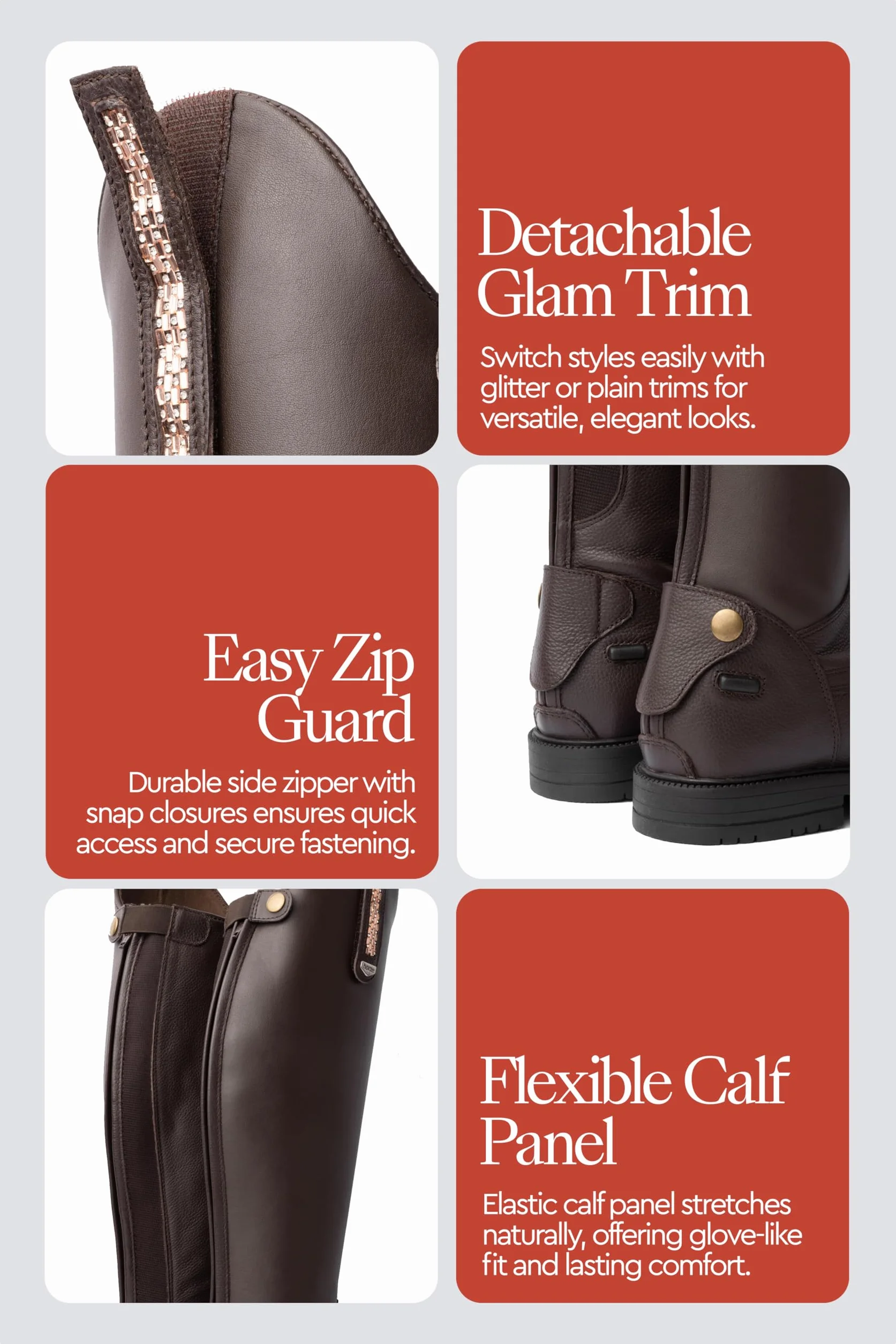 HORZE Botas Altas para Mujer Verona