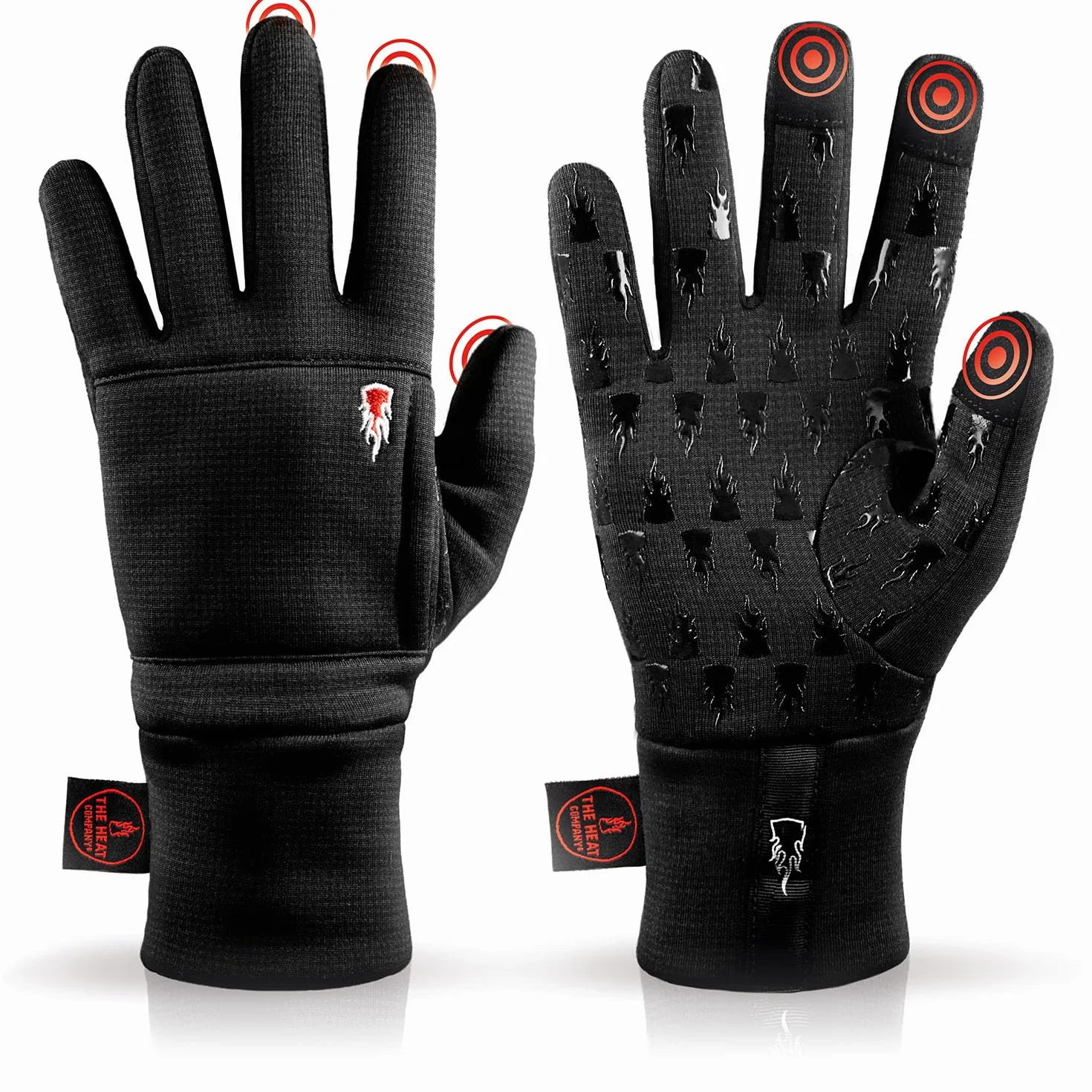 THE HEAT COMPANY – Wind Pro Liner Guantes Resistentes al Viento Guantes tactiles - Mujer y Hombre - Guantes Deporte: Guantes cálidos de Invierno para Ciclismo y Correr