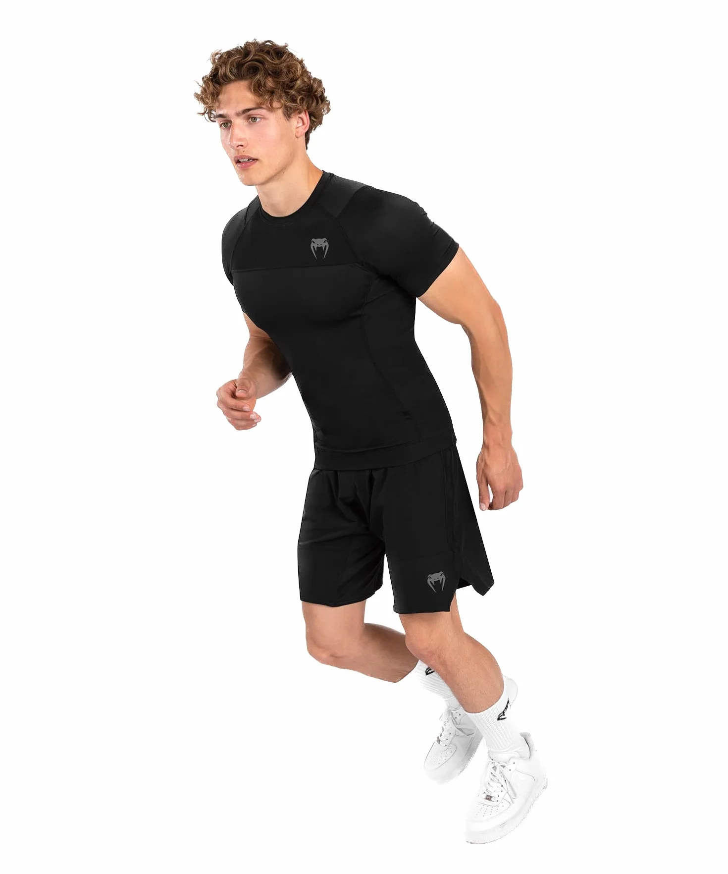 VENUM G-fit Air Rashguard-Camiseta de Manga Corta, Color Negro, Medium para Hombre
