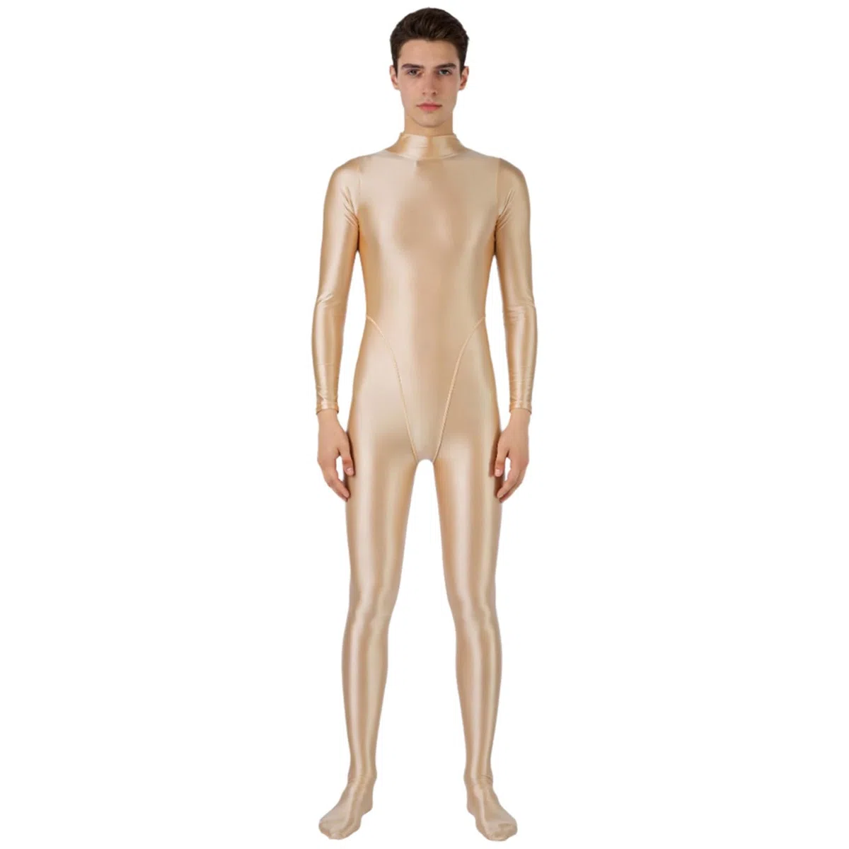 renvena Mono brillante de una pieza para hombre, de nailon, Zentai, yoga, fitness, ropa deportiva