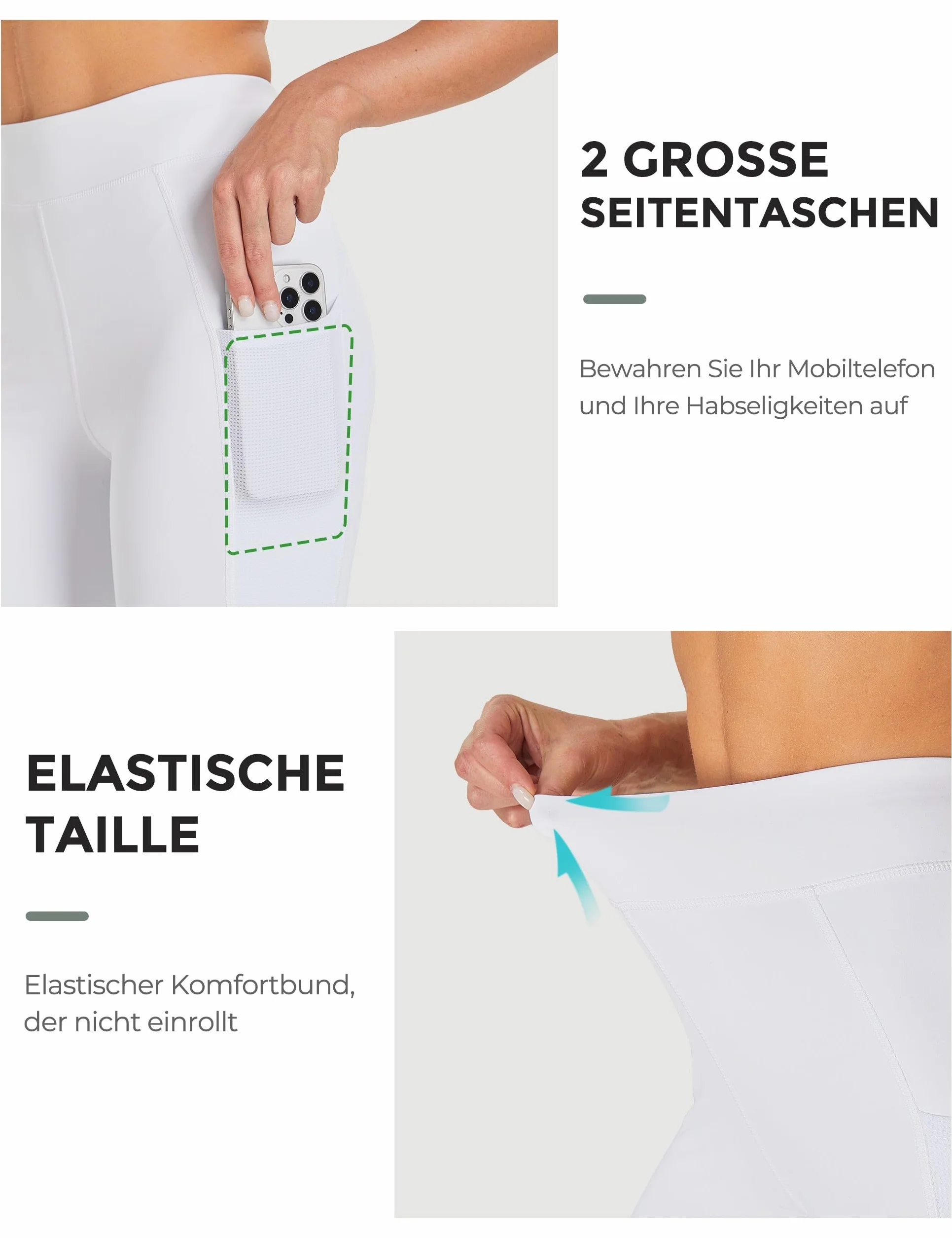 FitsT4 Sports Pantalones de equitación para mujer con ribete antideslizante en las rodillas, cintura alta y bolsillos laterales, transpirables y elásticos para la escuela de equitación y ciclismo en