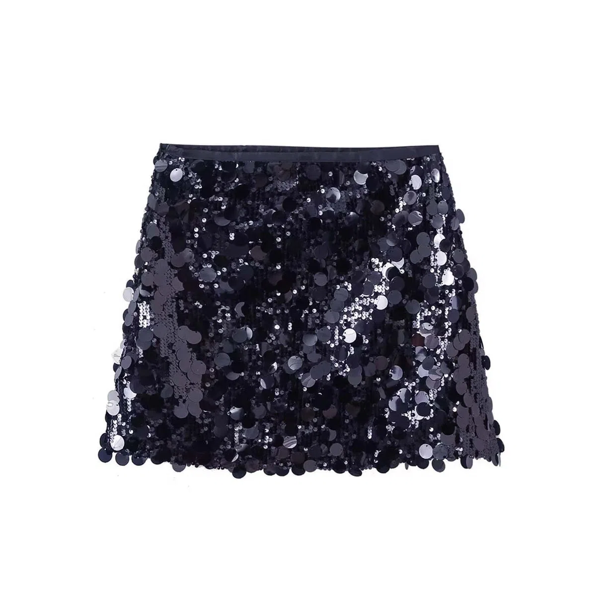 Falda corta de lentejuelas para mujer, de talle alto, ajustada, efecto levantamiento de glúteos, casual, para chicas.
