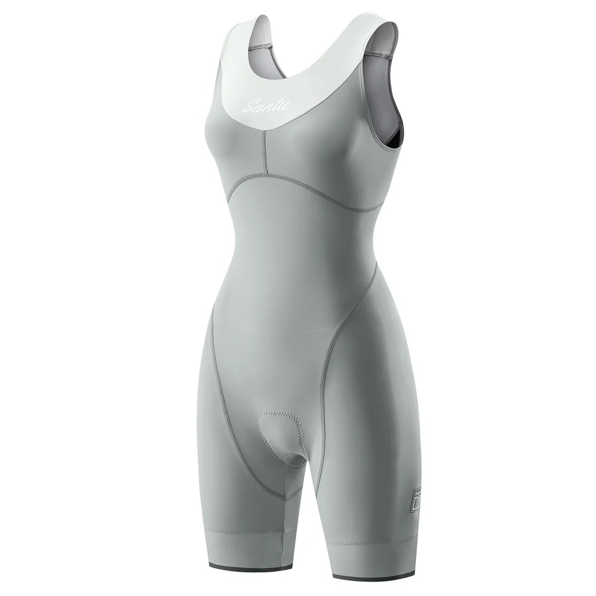 Santic Traje de triatlón acolchado para mujer, traje de triatlón de una pieza, sin mangas, tri-traje de bicicleta, traje skinnsuit de secado rápido que adelgaza traje de ciclismo