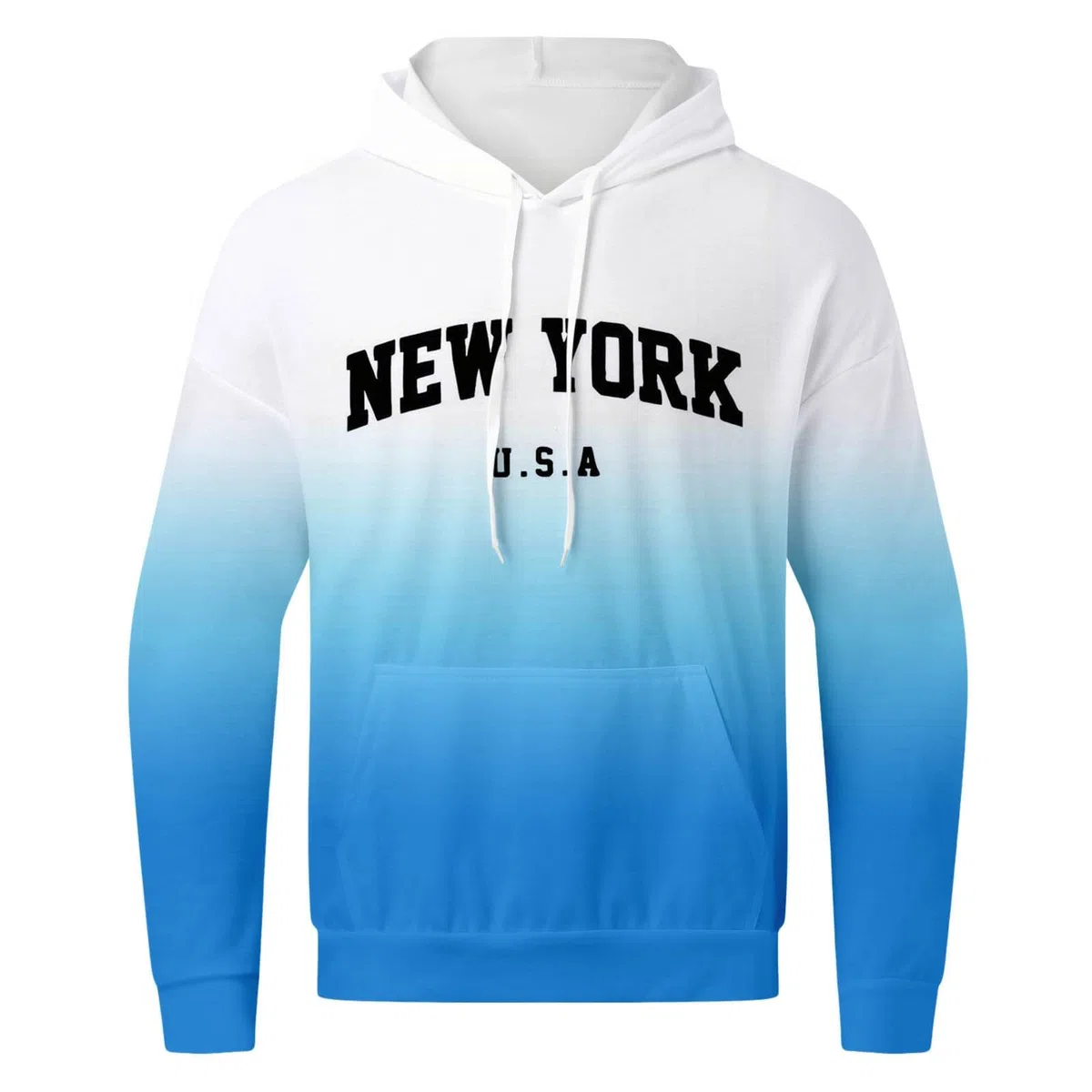 Conjunto de chándal para hombre New York Logo degradado Y2K Chándal con capucha y pantalones de chándal de dos piezas de manga larga con bolsillos cómodo Conjunto de chándal holgado de fitness