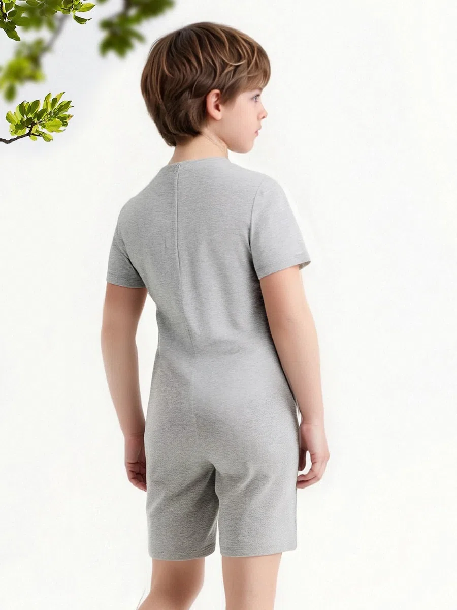 Aislor Ropa Adaptativa Para Niños Y Niñas Con Necesidades Especiales Body Con Cremallera Mono De Algodón De Manga Corta Fácil Vestir