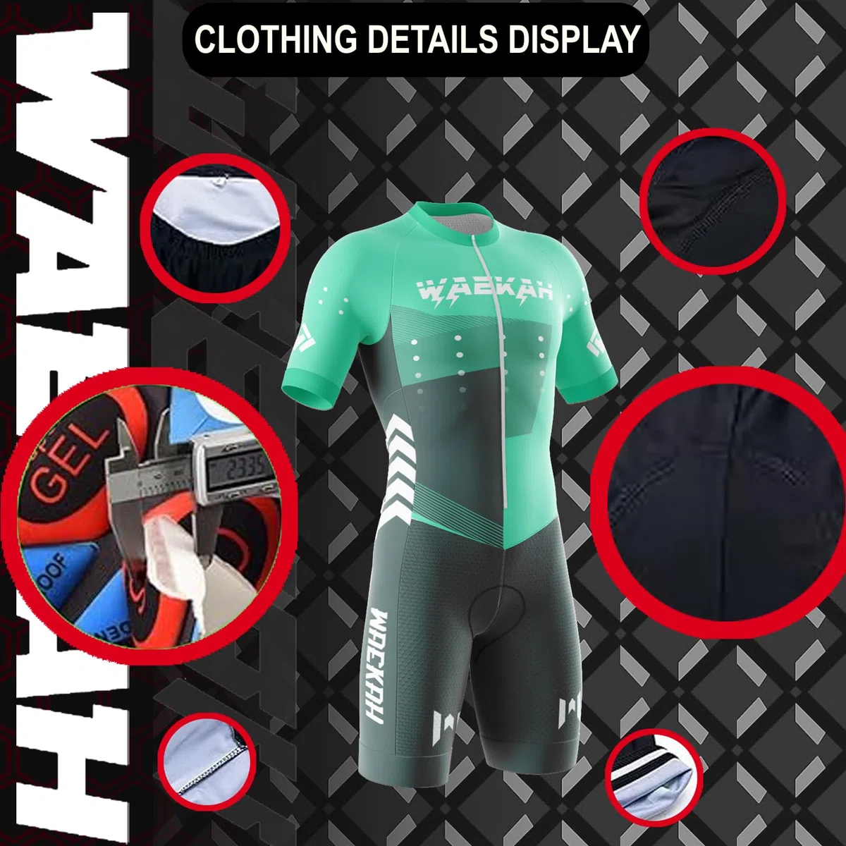 Summer Cycling Skinsuit Triatlón for Hombres, Pro Manga Corta Traje de Ciclismo, Racing Tri Suit de Bicicletas Acolchado de Gel, MTB Mono Bueno para Correr, Andar en Bicicleta