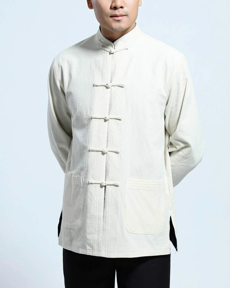 Hombre Mujer Reversible Ambos Lados Capa Chaqueta Traje Tang Chino Tradicional Manga Larga Artes Marciales Kung fu Camisa