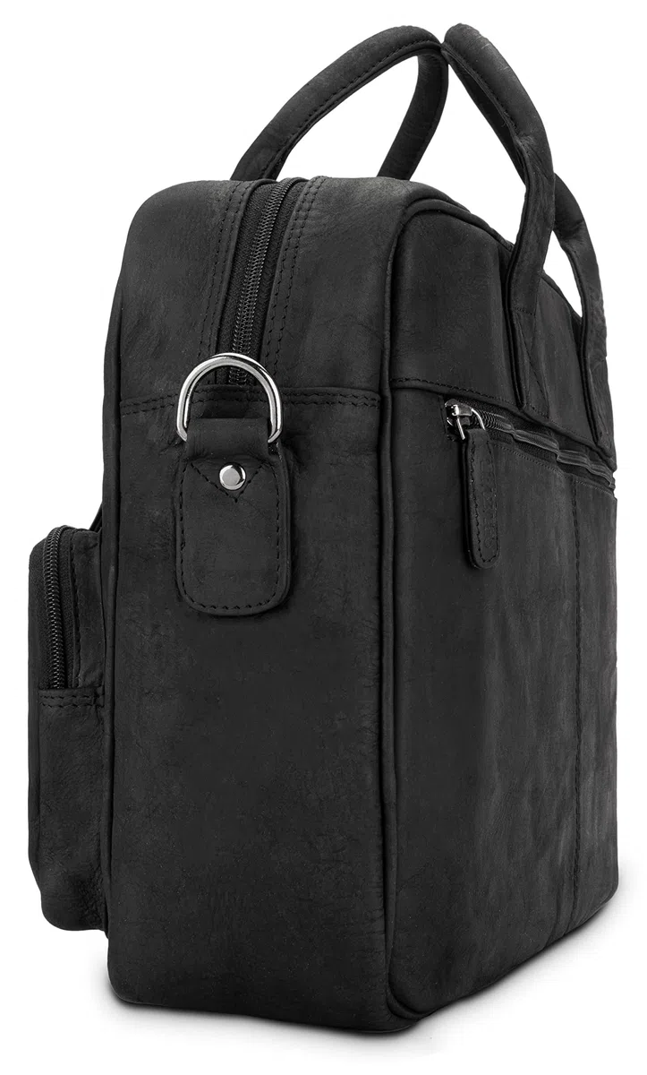 LEABAGS Bolso para hombres y mujeres | Bolsa portátil de cuero genuino 15" | Bolso bandolera con correa | Bolso de hombro | Bolsa mensajera | Bolsa de trabajo | Bolsa de profesor