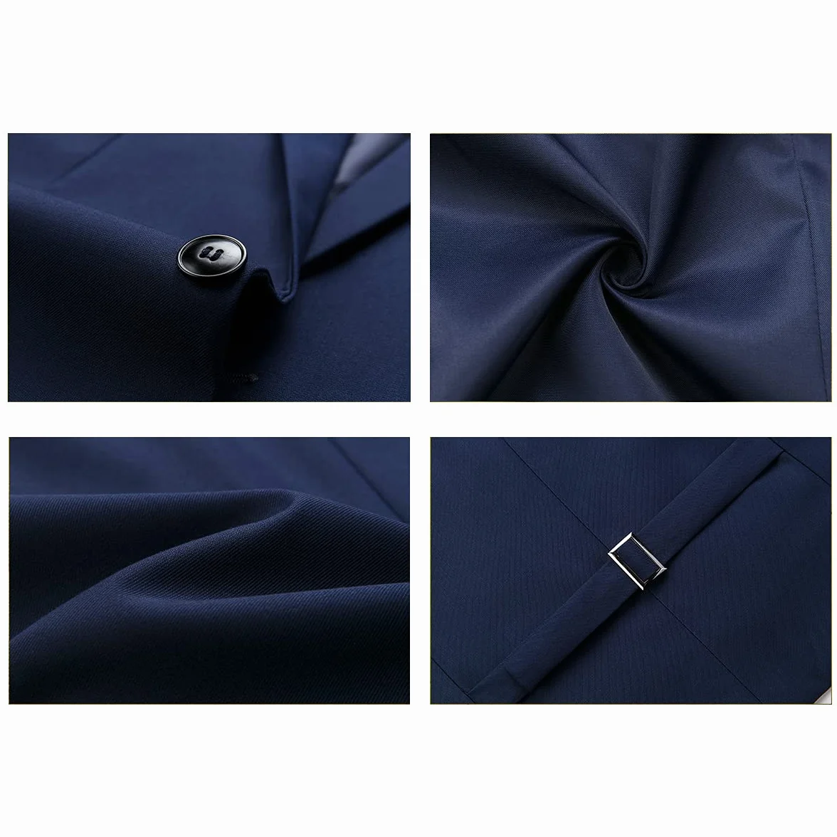 Trajes de hombre 3 piezas Slim Fit solo botonadura un botón azul traje de esmoquin chaqueta chaleco pantalones