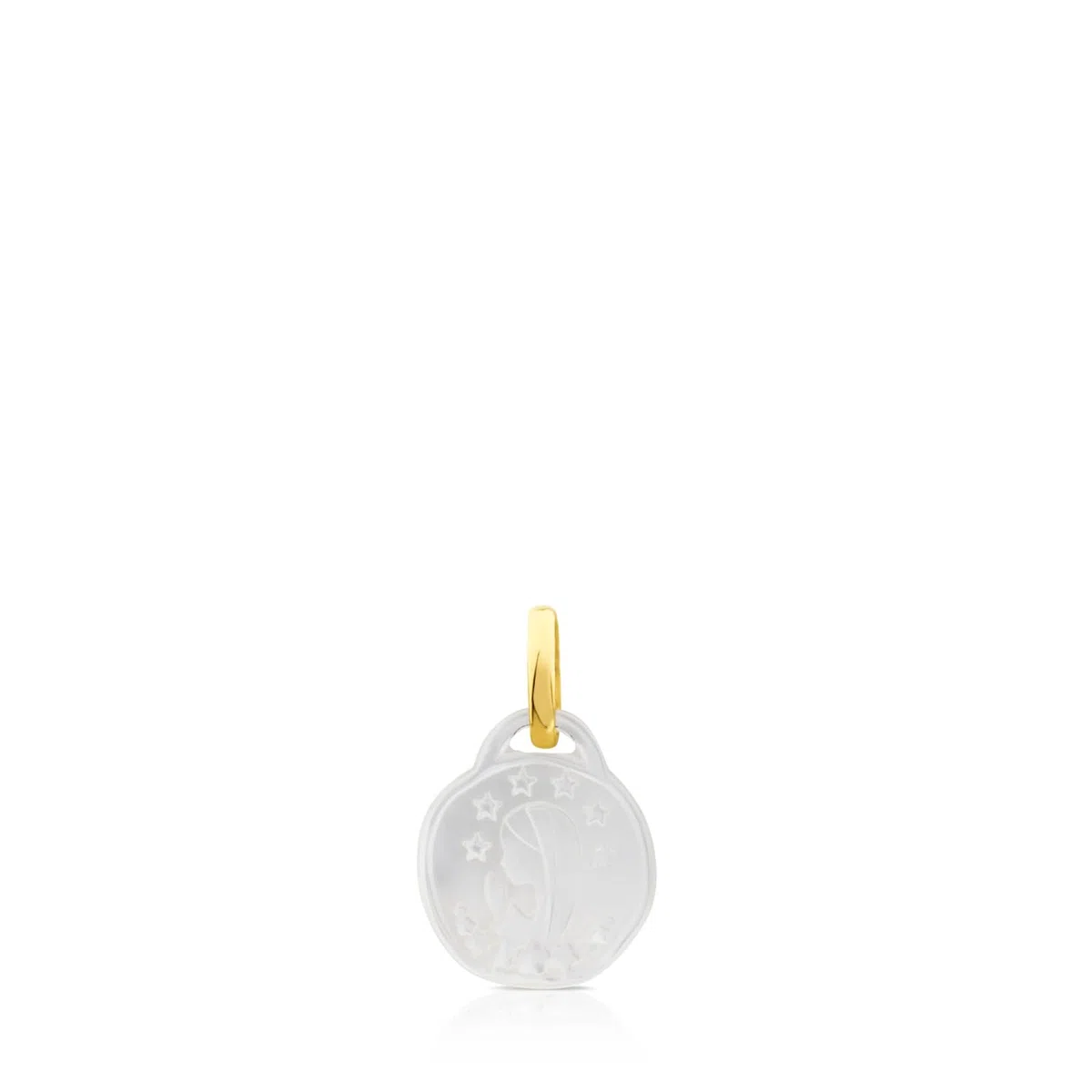 TOUS Colgante para Mujer con Motivo de La Virgen María de Oro 18kt con Nácar, Colección devocion