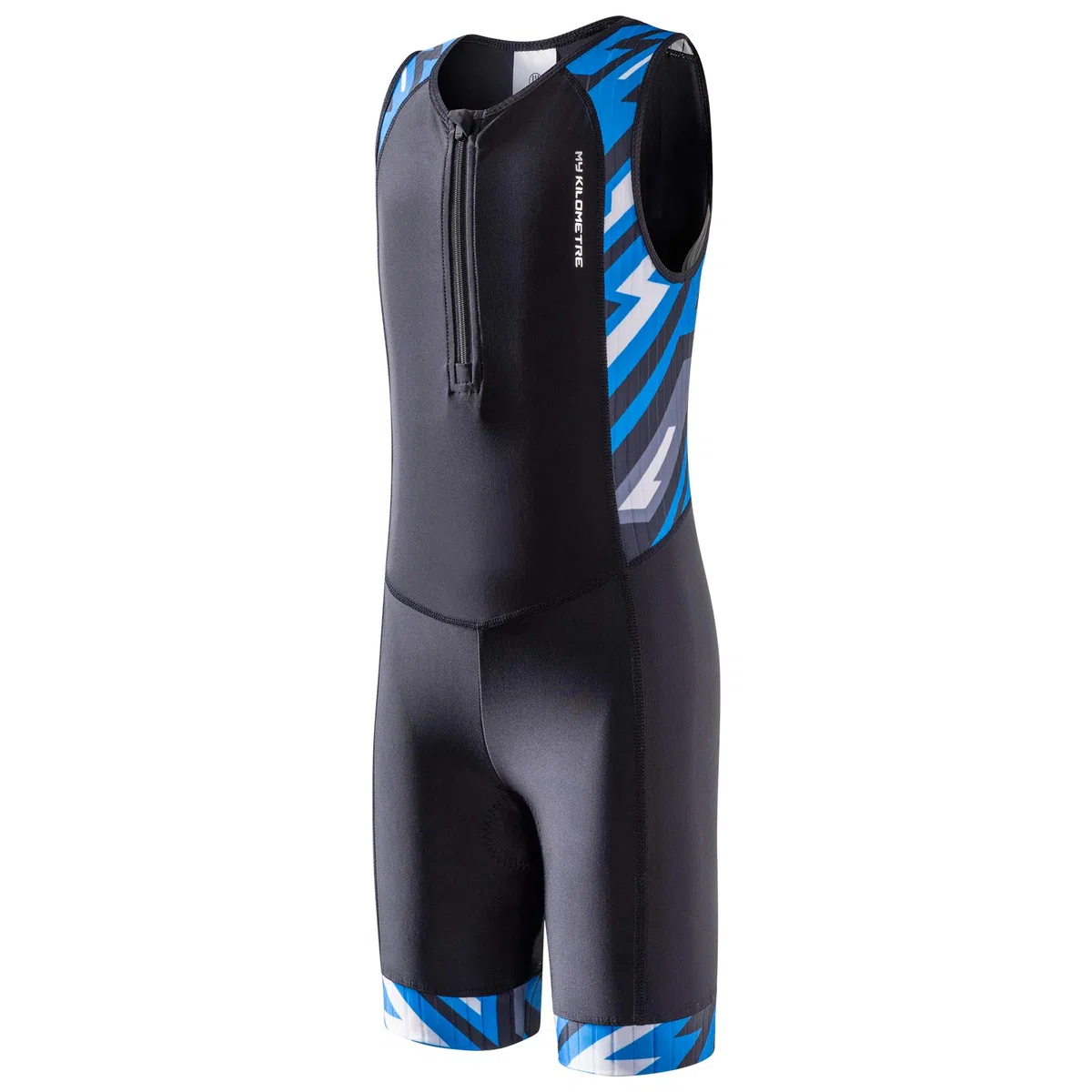 MY KILOMETRE Traje de Triatlón para Niños Sin Mangas - Trisuit Transpirable y de Secado Rápido con Bolsillo Trasero para Competición y Entrenamiento UPF 50+