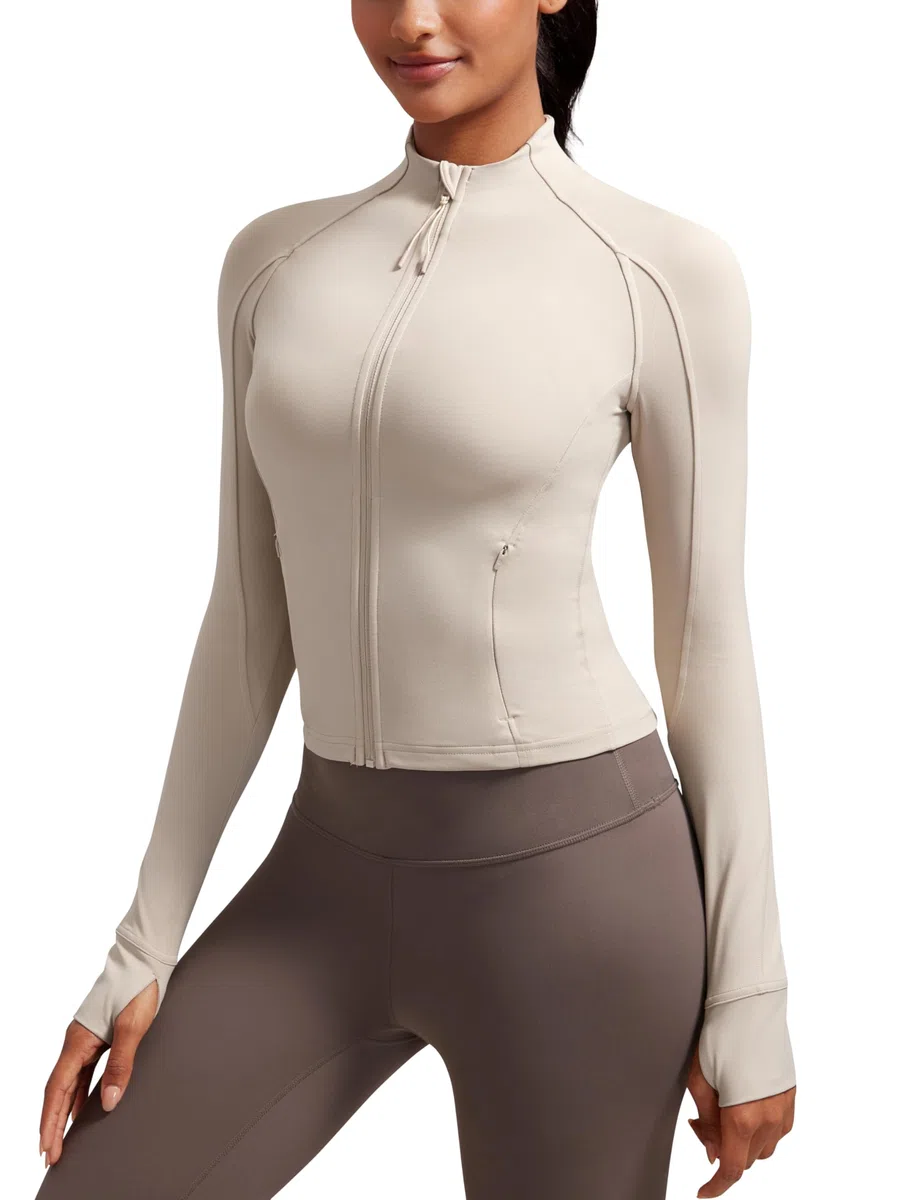 CRZ YOGA Mujer Butterluxe Chaqueta corta de entrenamiento con Cremallera Completa