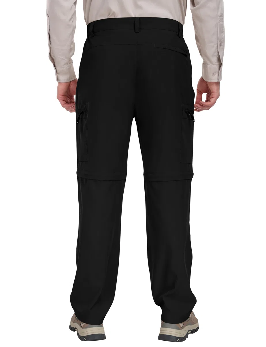 JINSHI Hombre Pantalón Convertible Cortos de Secado Rápido Ligero Zip Off Pantalones de Senderismo Montaña Escalada con 5 Zip-Bolsillos