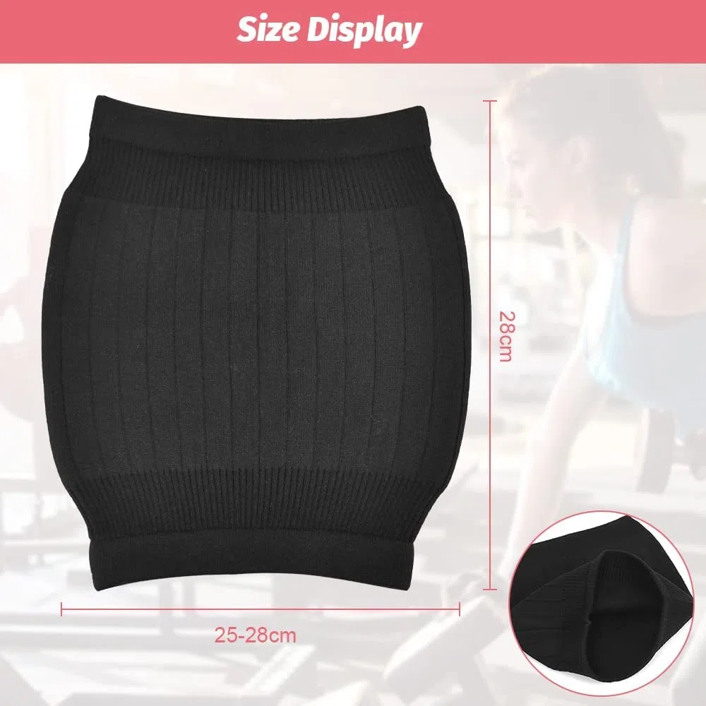 Faja Lumbar para Mujer para Invierno, Calentador Lumbar de Lana Suave y Elástico Faja de Calor para Proteger del Frío la Zona Lumbar y del Abdomen Calentador de Cintura para Mujer, Negro