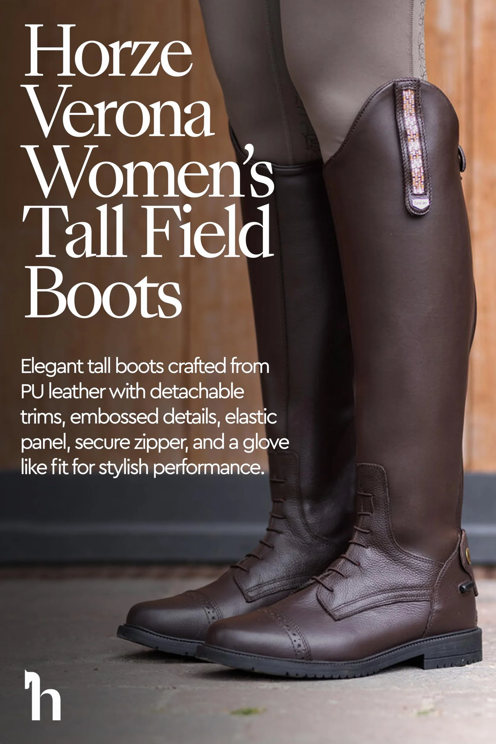 HORZE Botas Altas para Mujer Verona