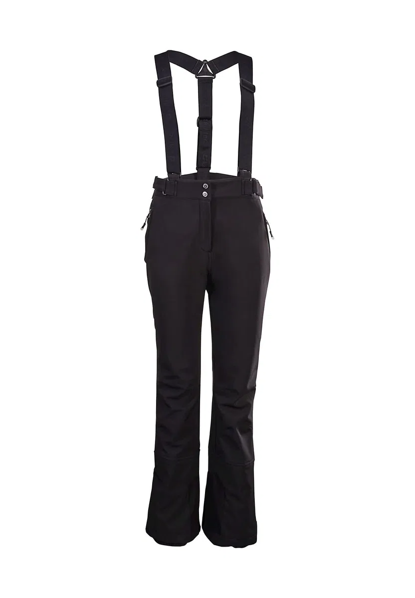 Killtec Thônes Wmn Ski Sftshll Pnts C - Pantalones de esquí/Pantalones de caparazón Blando con protección de Bordes, protección contra la Nieve y Correas Desmontables Mujer