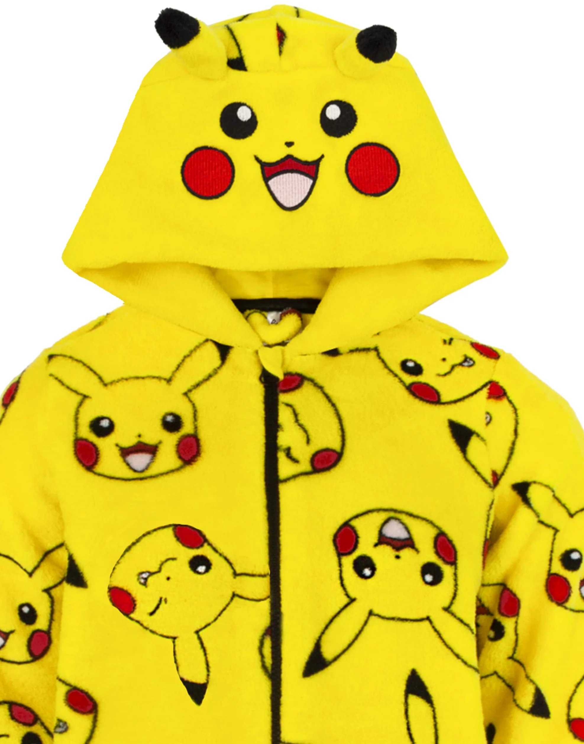 Pokémon Onesie Boys Pikachu Amarillo 3D Orejas Niños Todos En Un Pijamas PJs