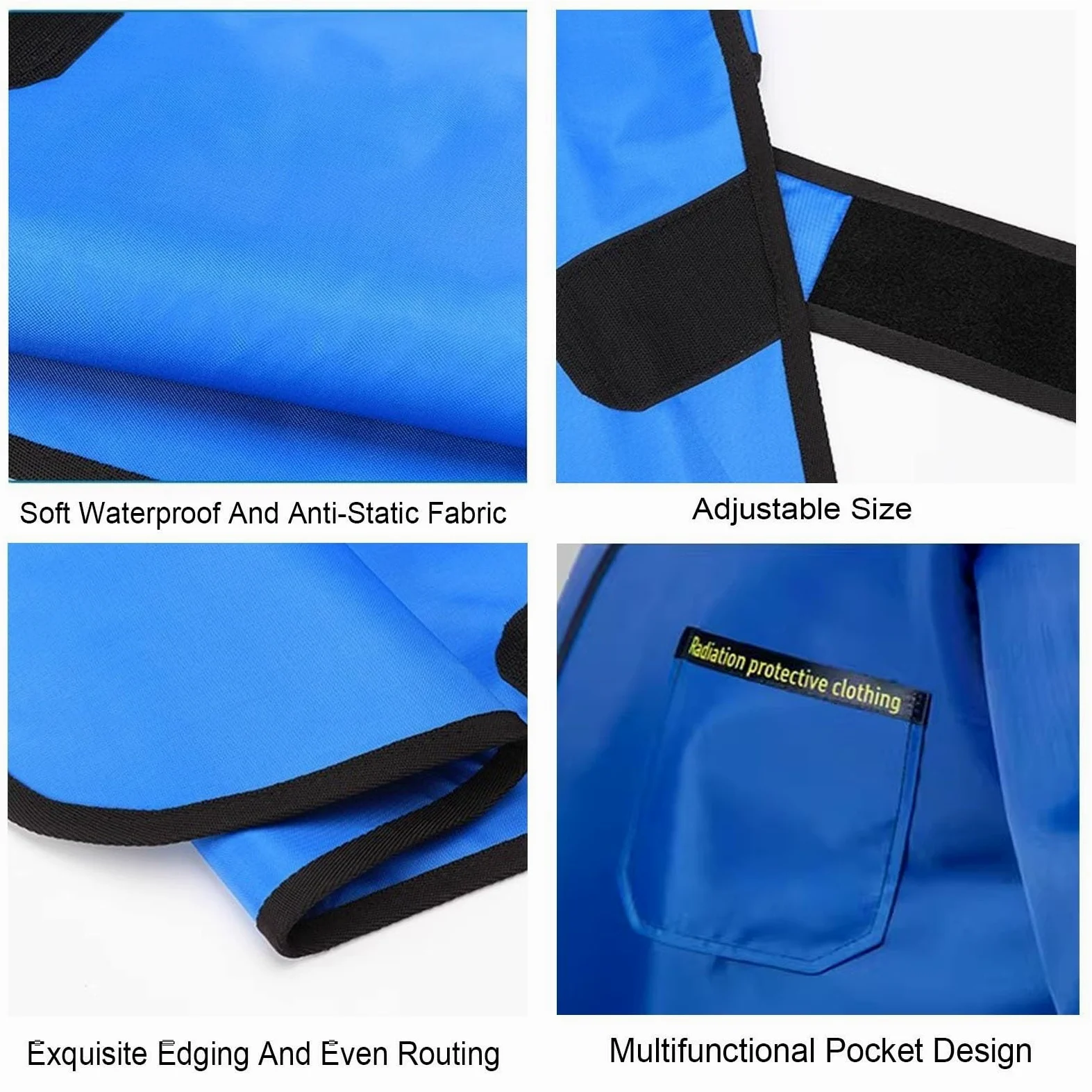 Delantal de Plomo Delantal De Plomo Resistente A La Radiación, Delantal De Plomo Con Protección Contra Rayos X, Ropa De Plomo Universal Ligera Para Adultos, Tamaño Ajustable(Blue,0.5mmpb/110x60cm)