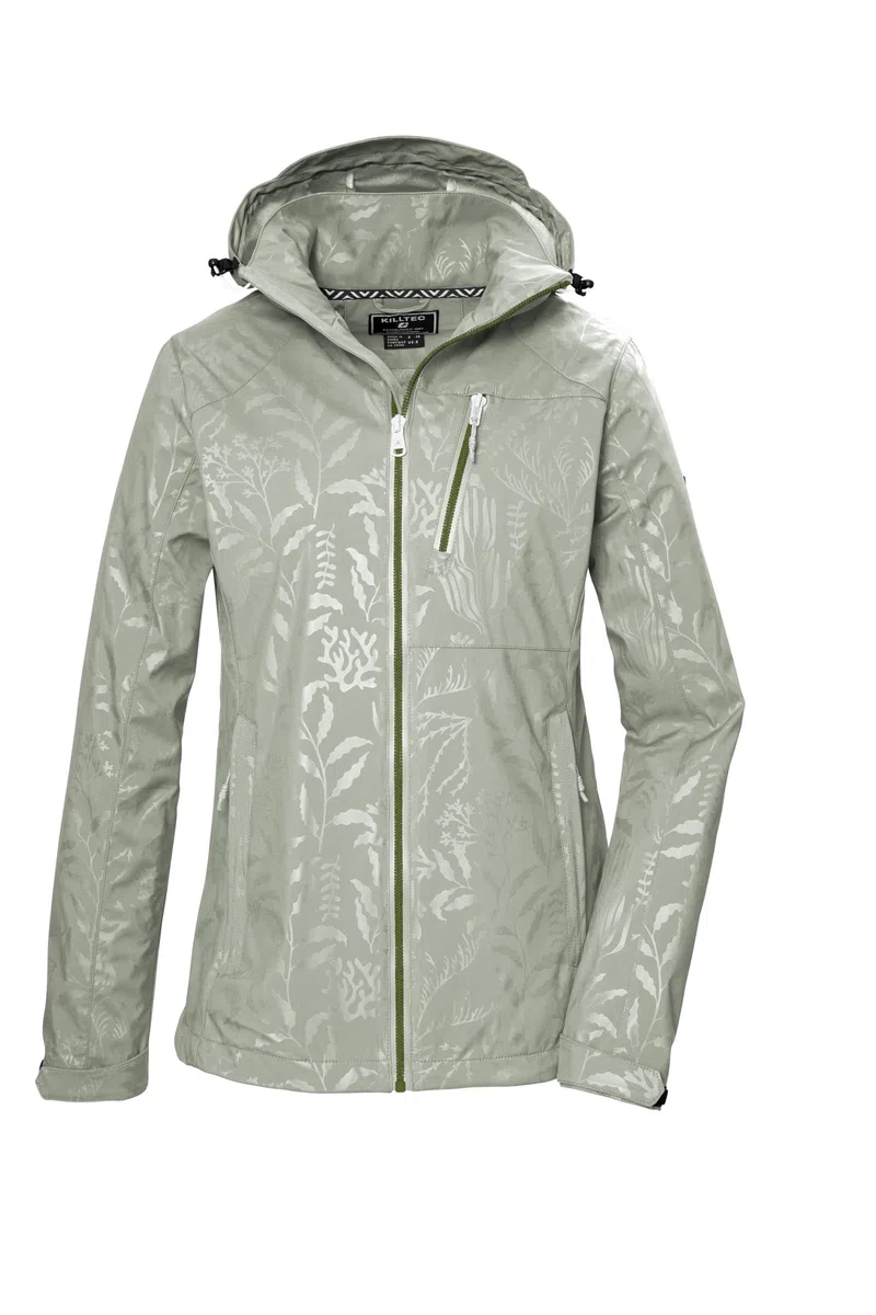 Killtec Kos 122 Wmn Sftshll Jckt Floral Chaqueta softshell/chaqueta de exterior con capucha con cremallera Mujer (Pack de 1)
