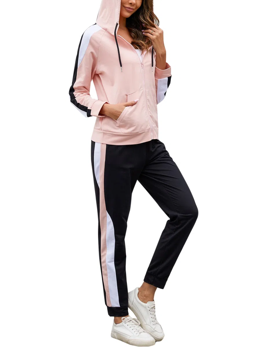 Litherday Chándal Mujer Otoño Invierno Conjunto Deportivo Algodón Mujer 2 Piezas con Capucha y Jogger para Fitness o Diario S-XXL