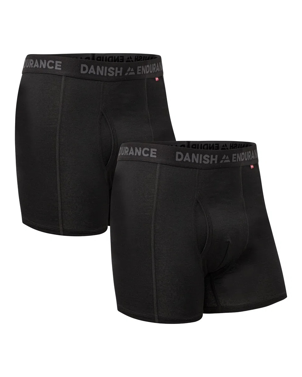 DANISH ENDURANCE Calzoncillos Hombre Boxer de Lana Merino, Transpirables, Pack de 1, con o Sin Bolsillo