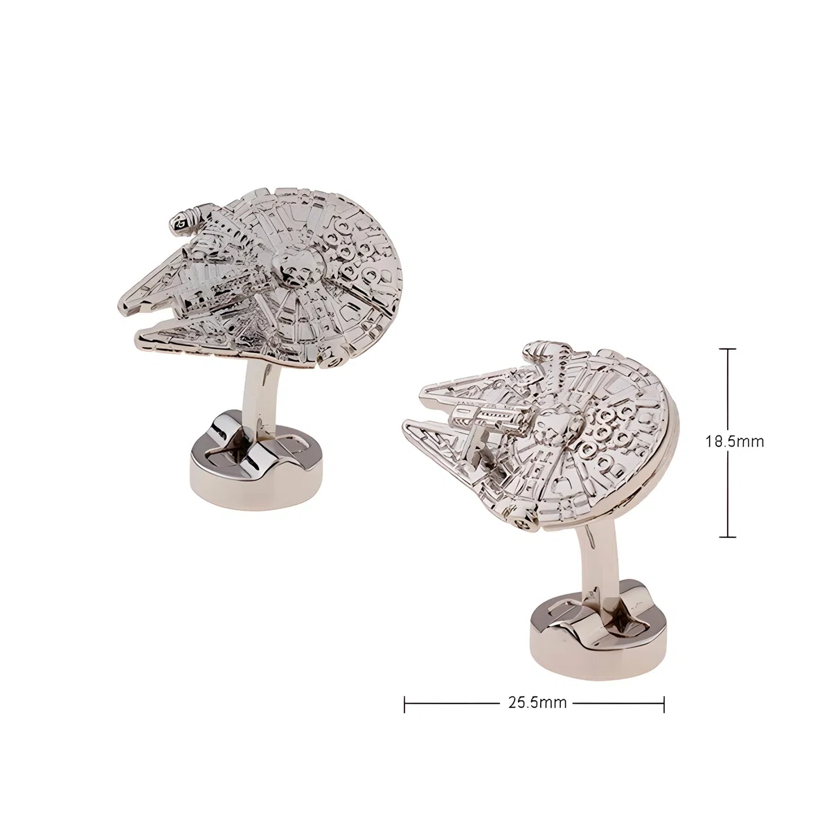 Gemelos de Boda Nave Espacial del Cine en Plateado | Gemelos Originales Para Camisas | Para Hombres y Niños | Regalos Para Bodas, Comuniones, Bautizos y Otros Eventos