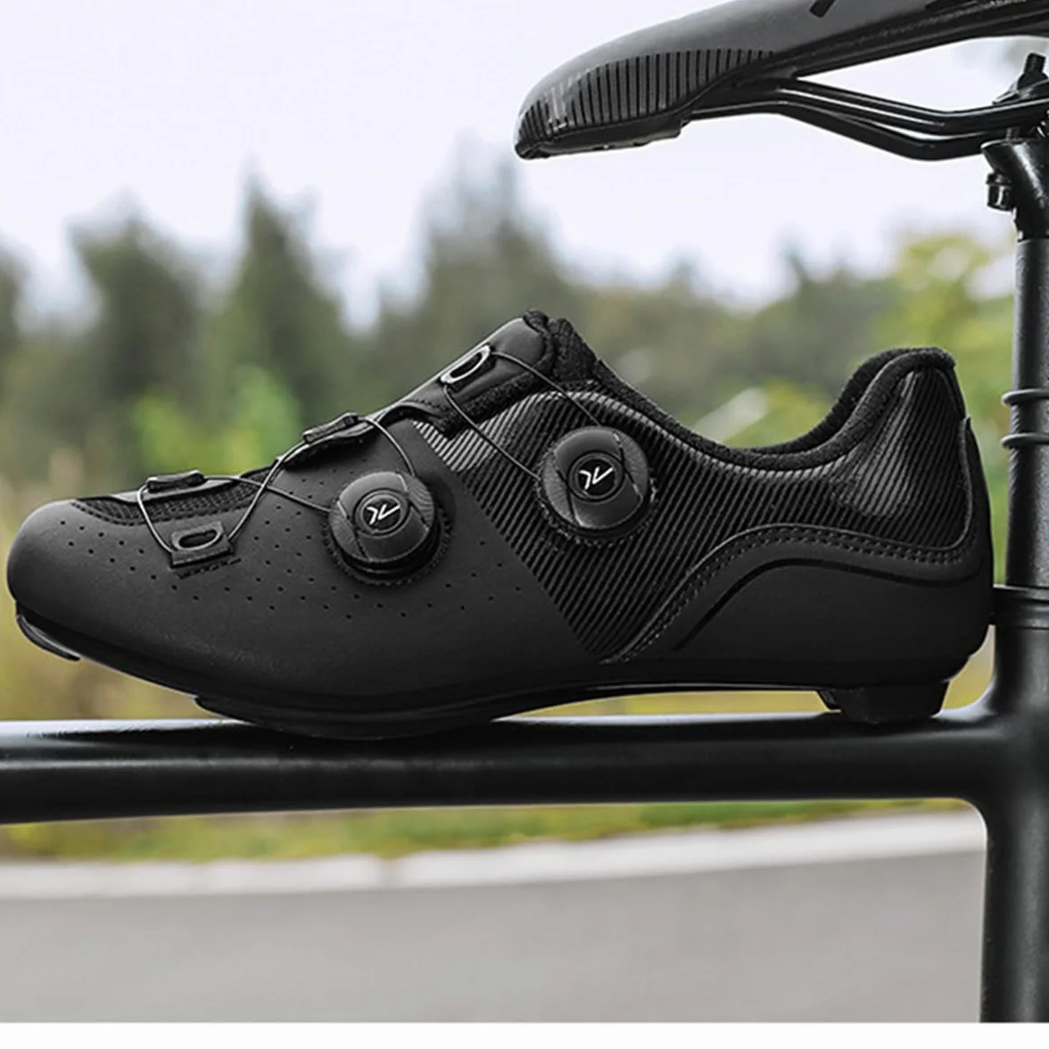 Hixingo Zapatilla de Ciclismo Hombre Mujer Zapatos Bicicleta Carretera Montaña Exterior SPD SPD-SL Look Delta Lock