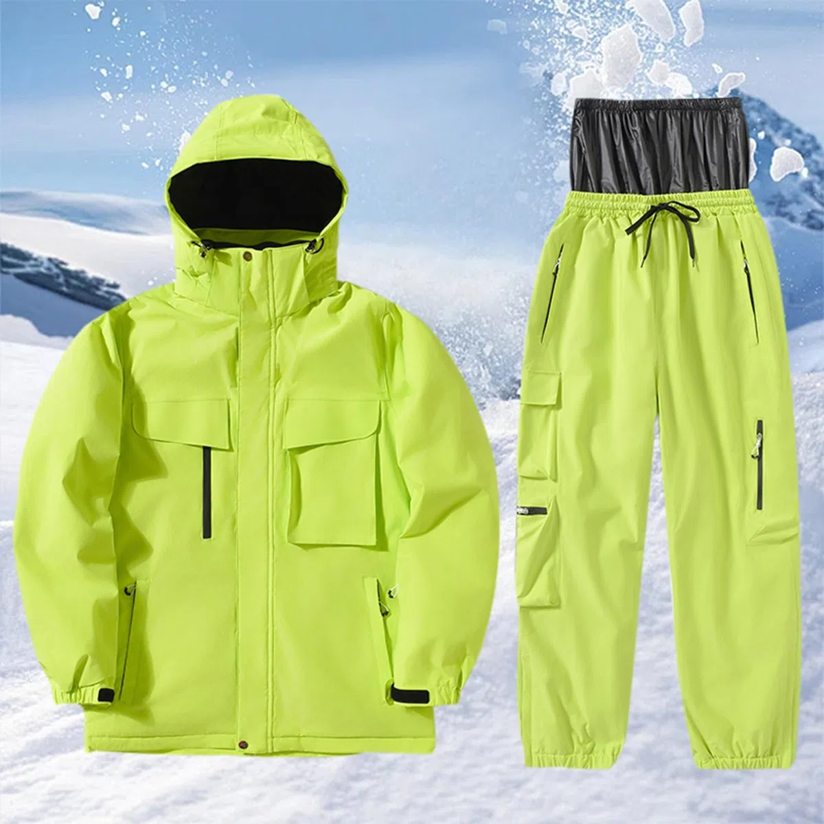 2025 Traje de nieve para hombre, conjunto de esquí impermeable, aislado a prueba de viento, chaqueta cálida de invierno + pantalón de nieve, equipo de senderismo, para snowboard, escalada