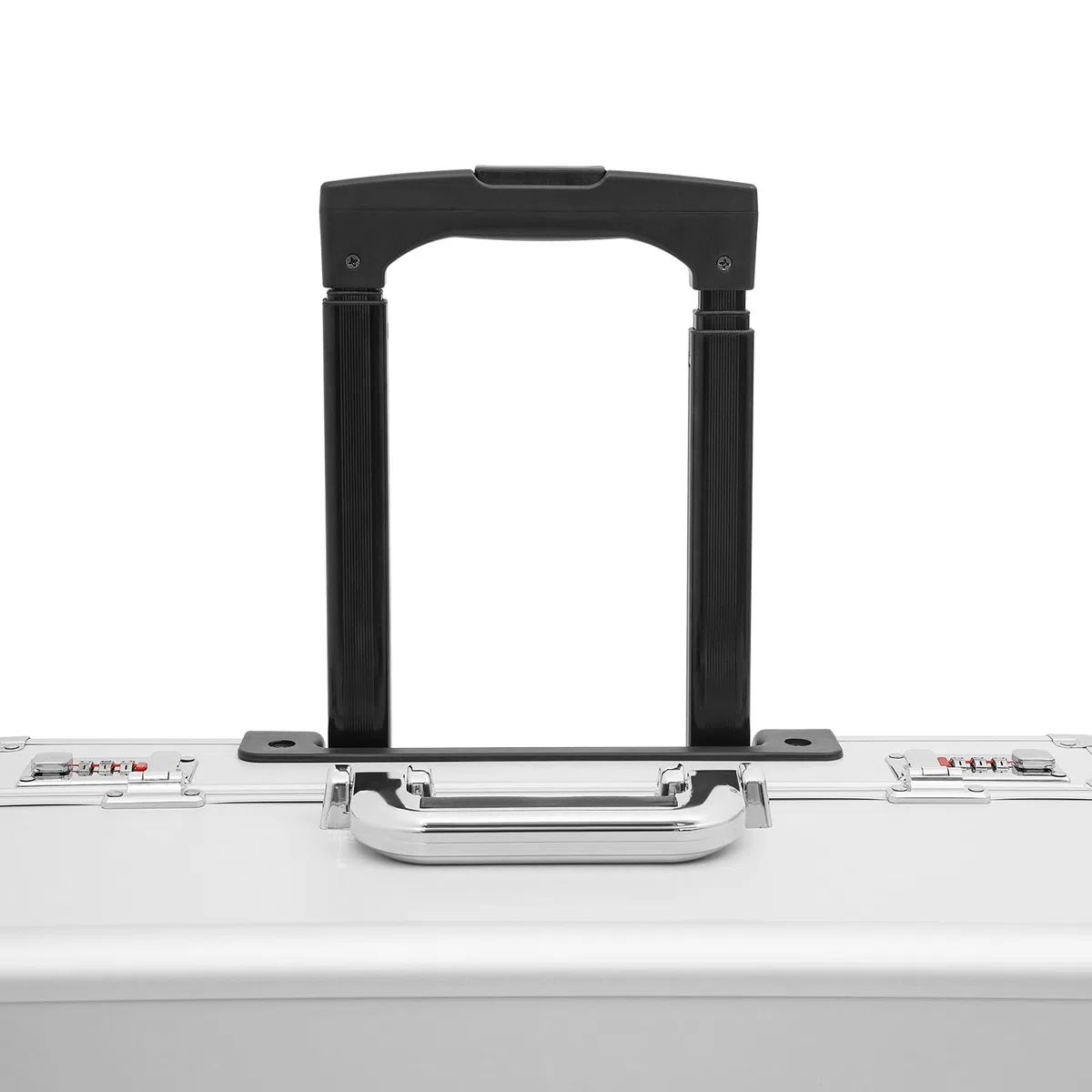 Maleta piloto de aluminio con ruedas, 48,5 x 39 x 23 cm | Con cerradura, mango telescópico, para oficinas y viajes de negocios, compartimento para maletín