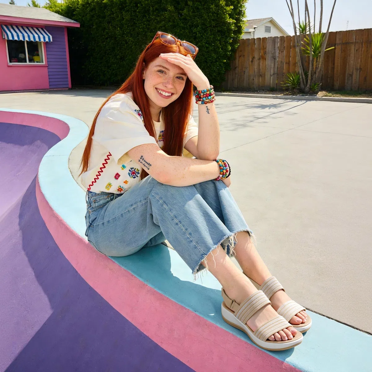 DREAM PAIRS Sandalias Deportivas Planos Mujer Zapatos de Tacón Cuña con Suela Ligera EVA