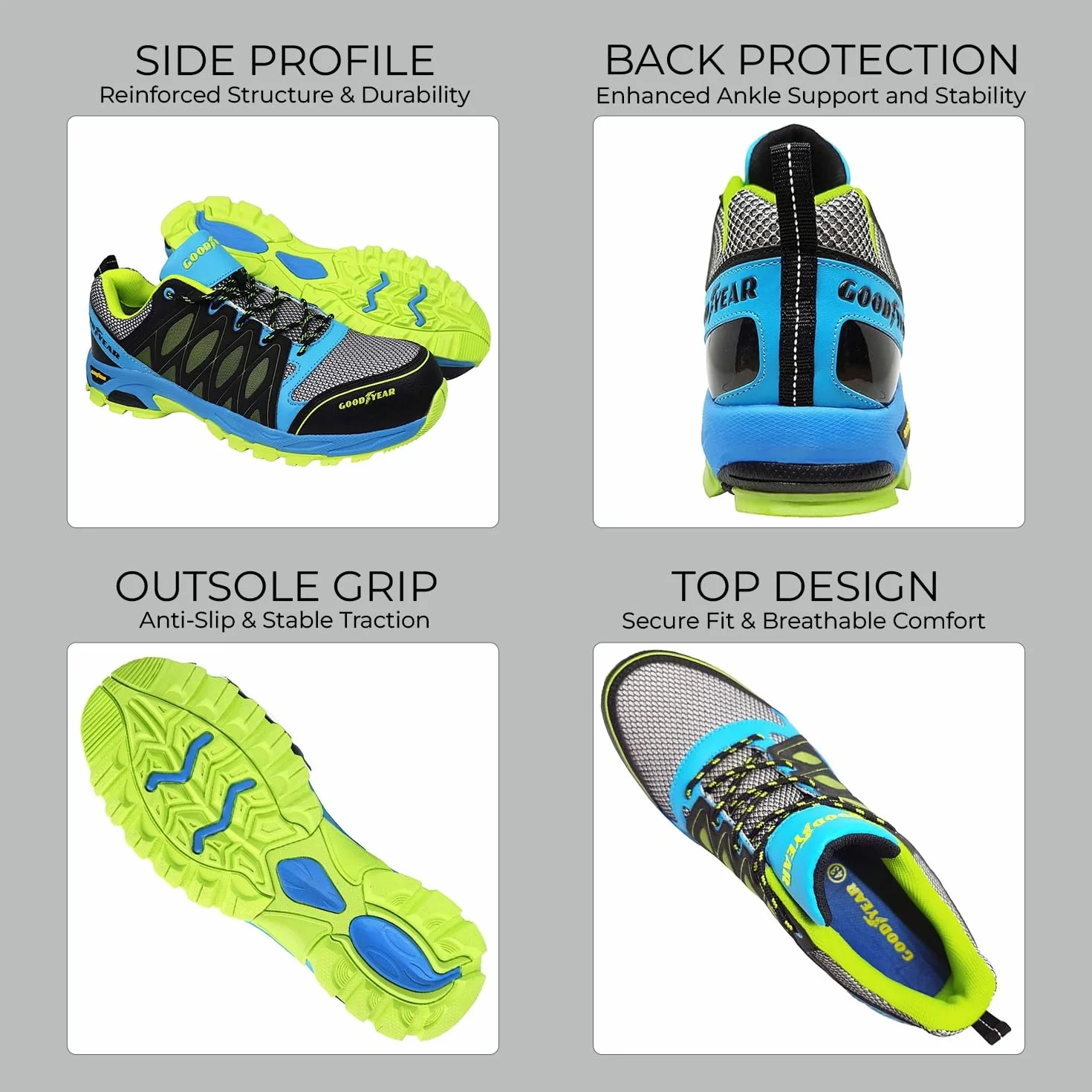 Goodyear GYSHU1503 - Zapatillas de seguridad para hombre, Multicolor, 41 EU (7 UK)