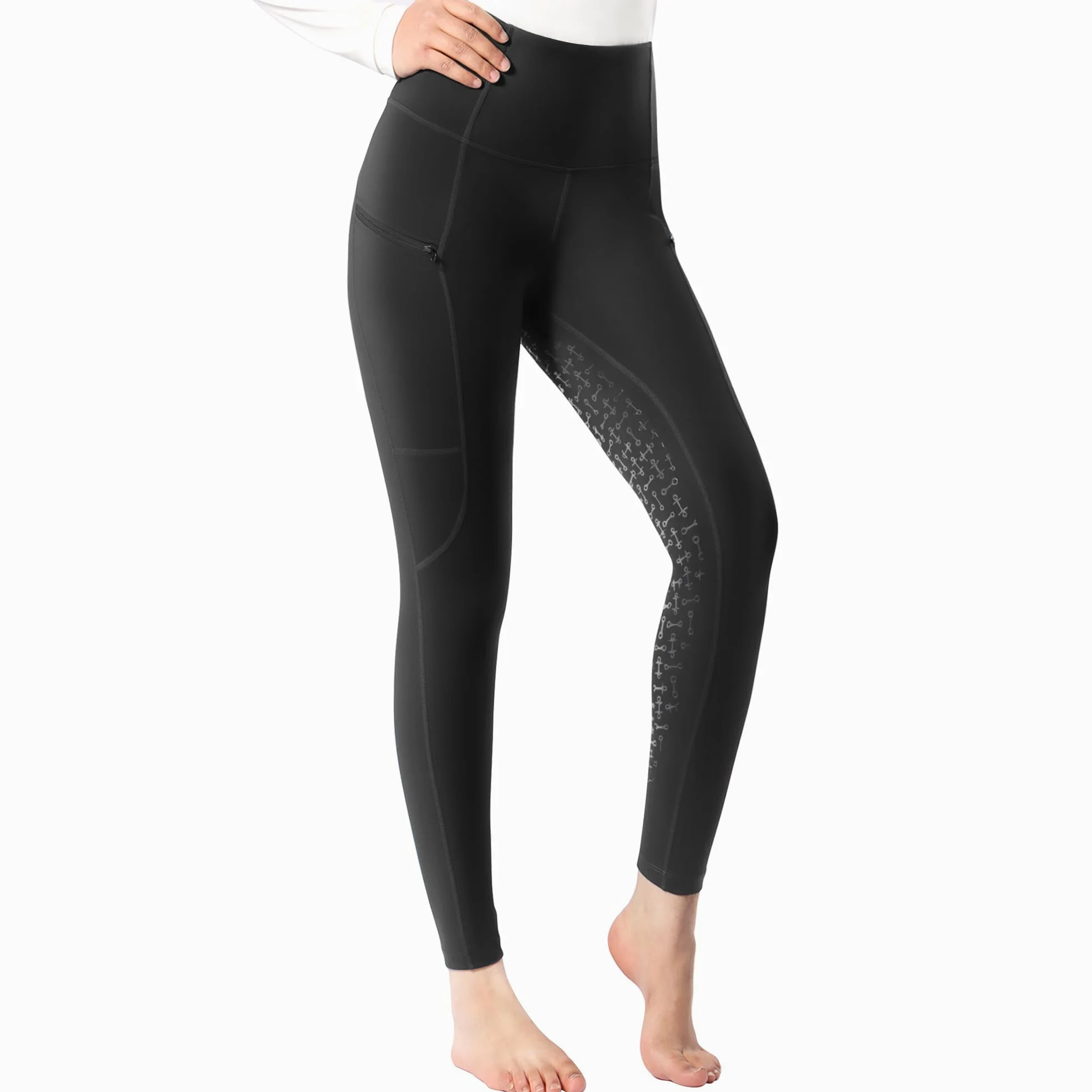 Harrison Howard Women's Full Seat Silicon Grip Equestrian Breeches Horse Riding Tights High Waisted Leggings for Women