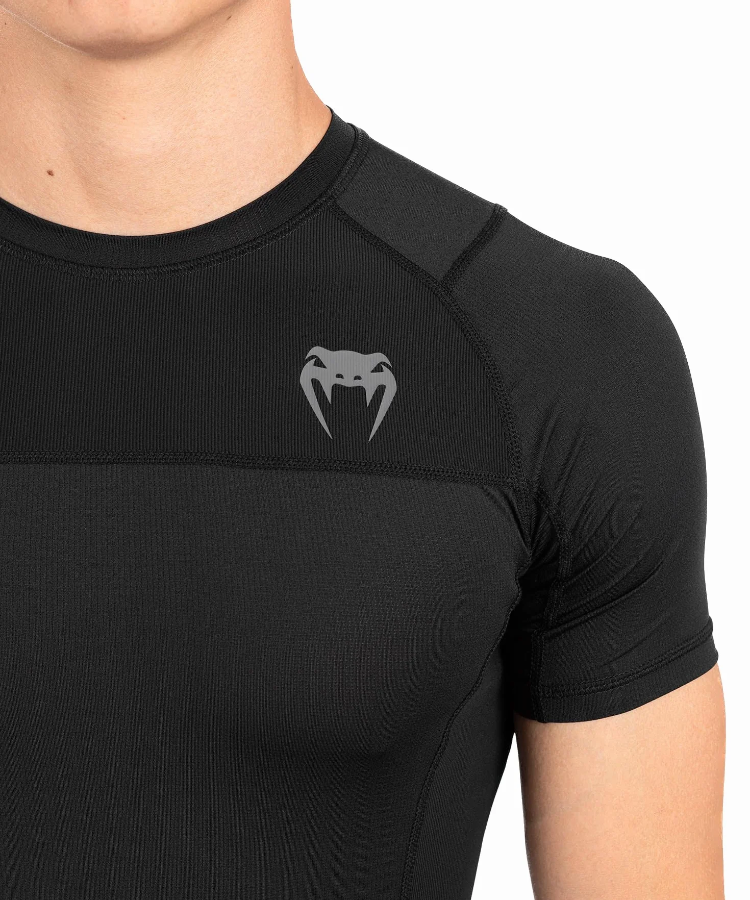 VENUM G-fit Air Rashguard-Camiseta de Manga Corta, Color Negro, Medium para Hombre