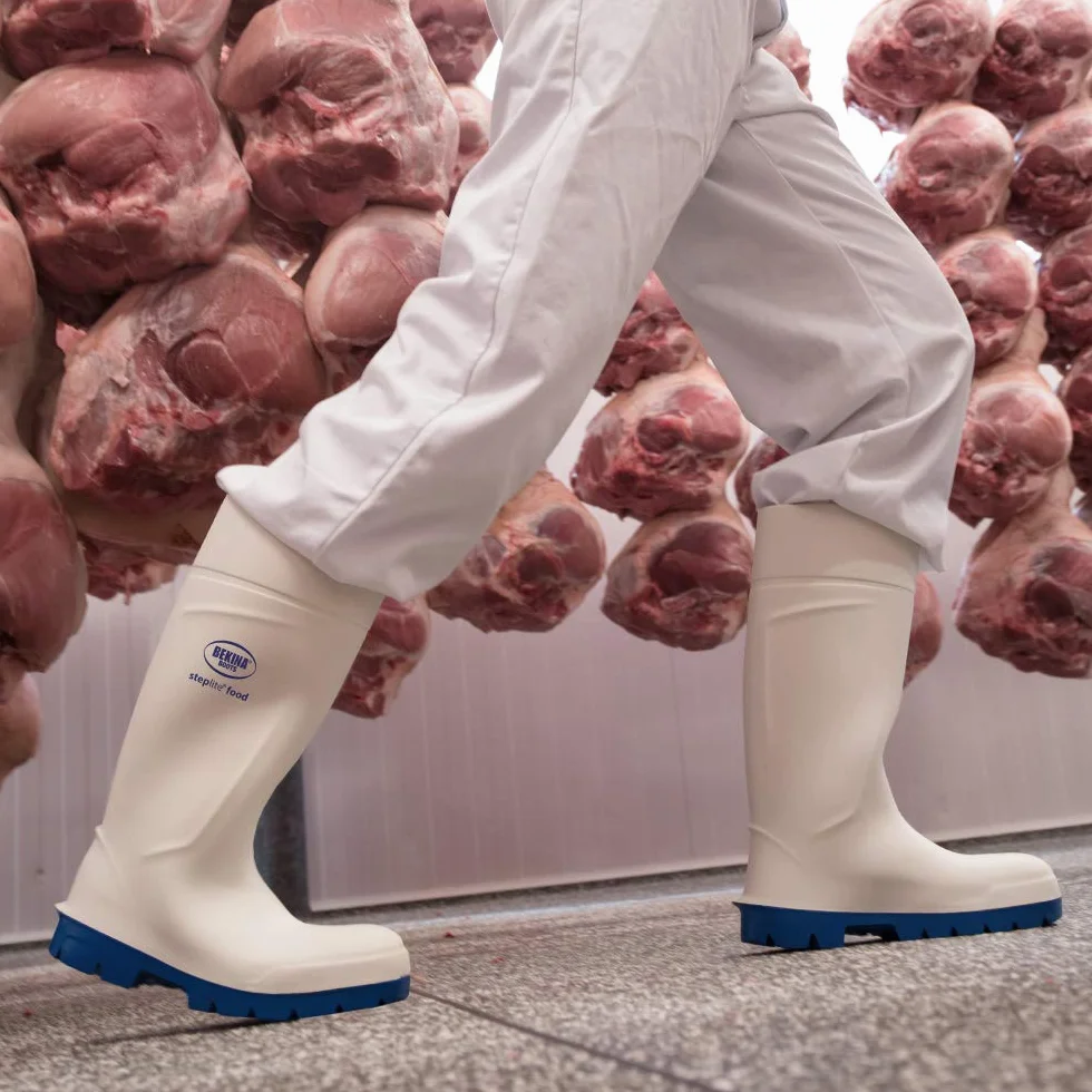 Botas de Seguridad con Puntera de Acero para la Industria alimentaria, fáciles de Limpiar y desinfectar, Incl. Suela incrustada para pies Secos, Gran Comodidad de Uso, Blanco, EU 37