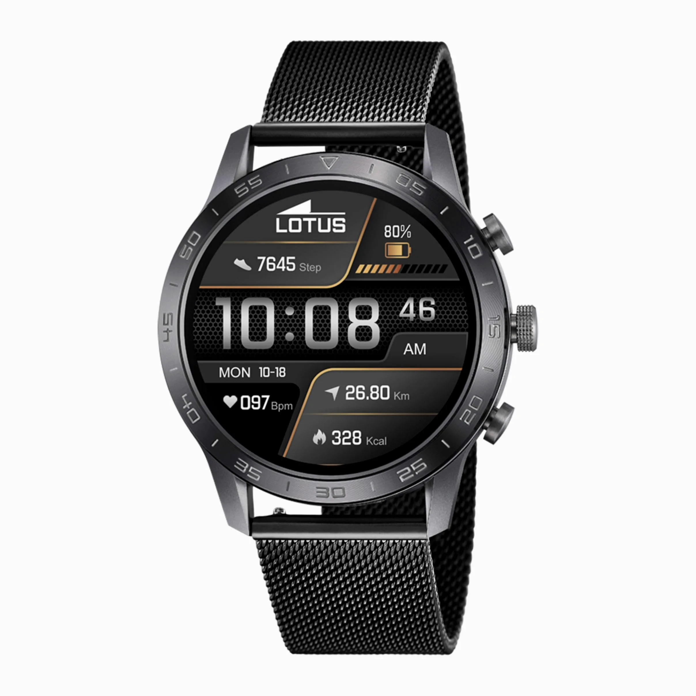 LOTUS Reloj Hombre 50048/1 Smartwatch Caja de Aleacion de Zinc Negro Correa de Acero Inoxidable 316l Negro