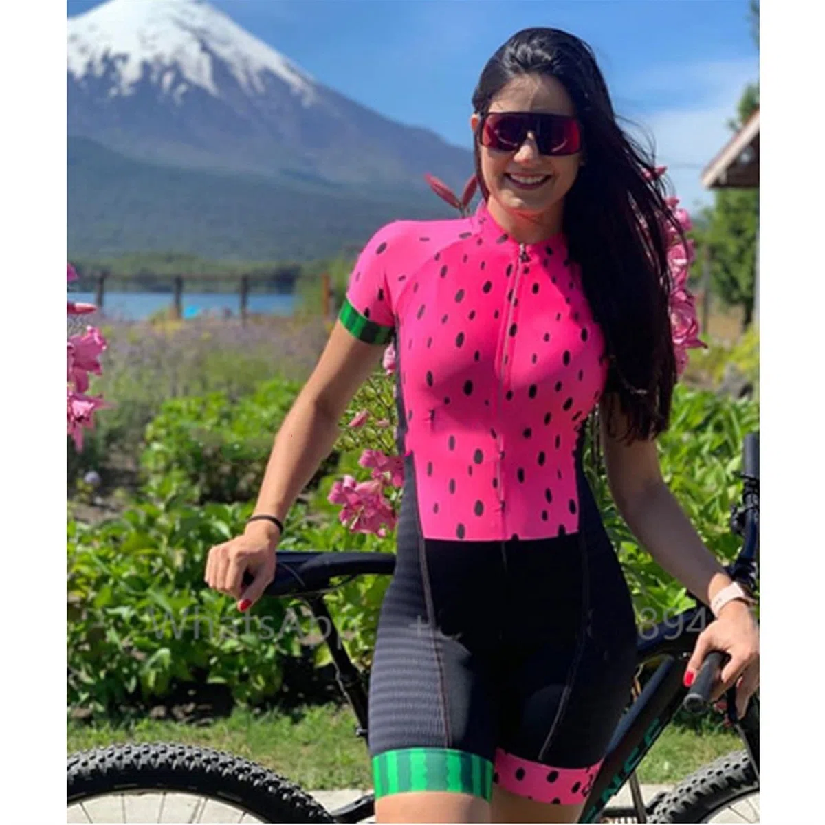 Maillot De Ciclismo Para Mujer - Kit De Mono De Triatlón Profesional - Conjunto De Ropa De Bicicleta De Carretera Con Pantalones Cortos Acolchados 4D